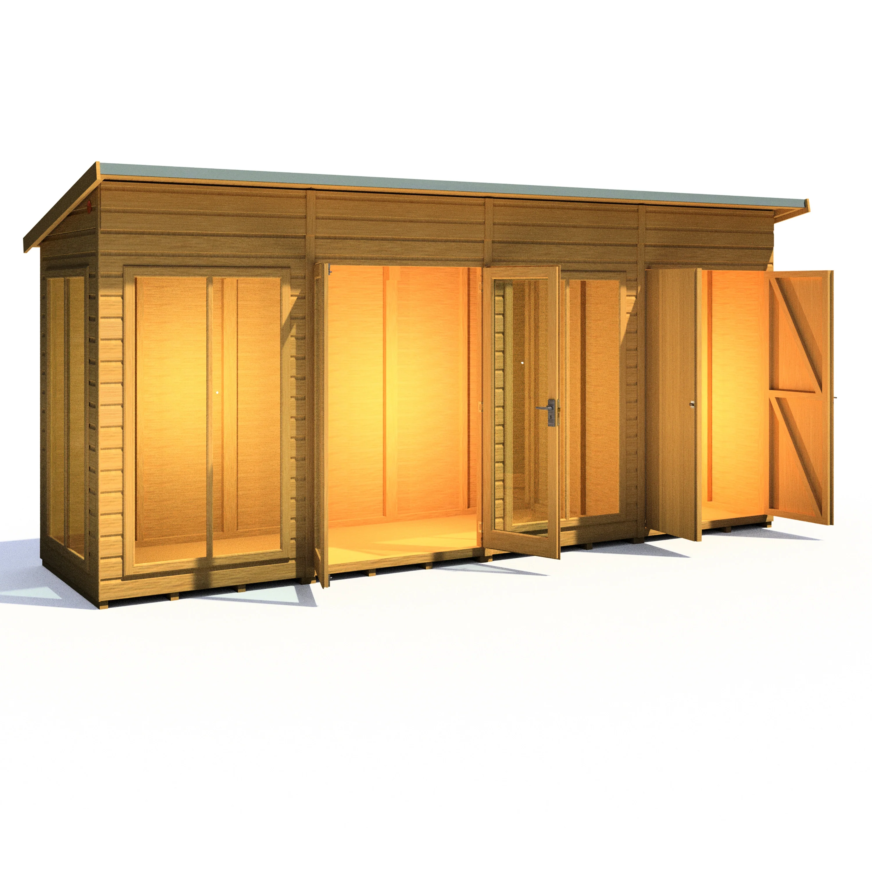 Shire Lela 16x4 Summerhouse with Storage Shed - Image 2