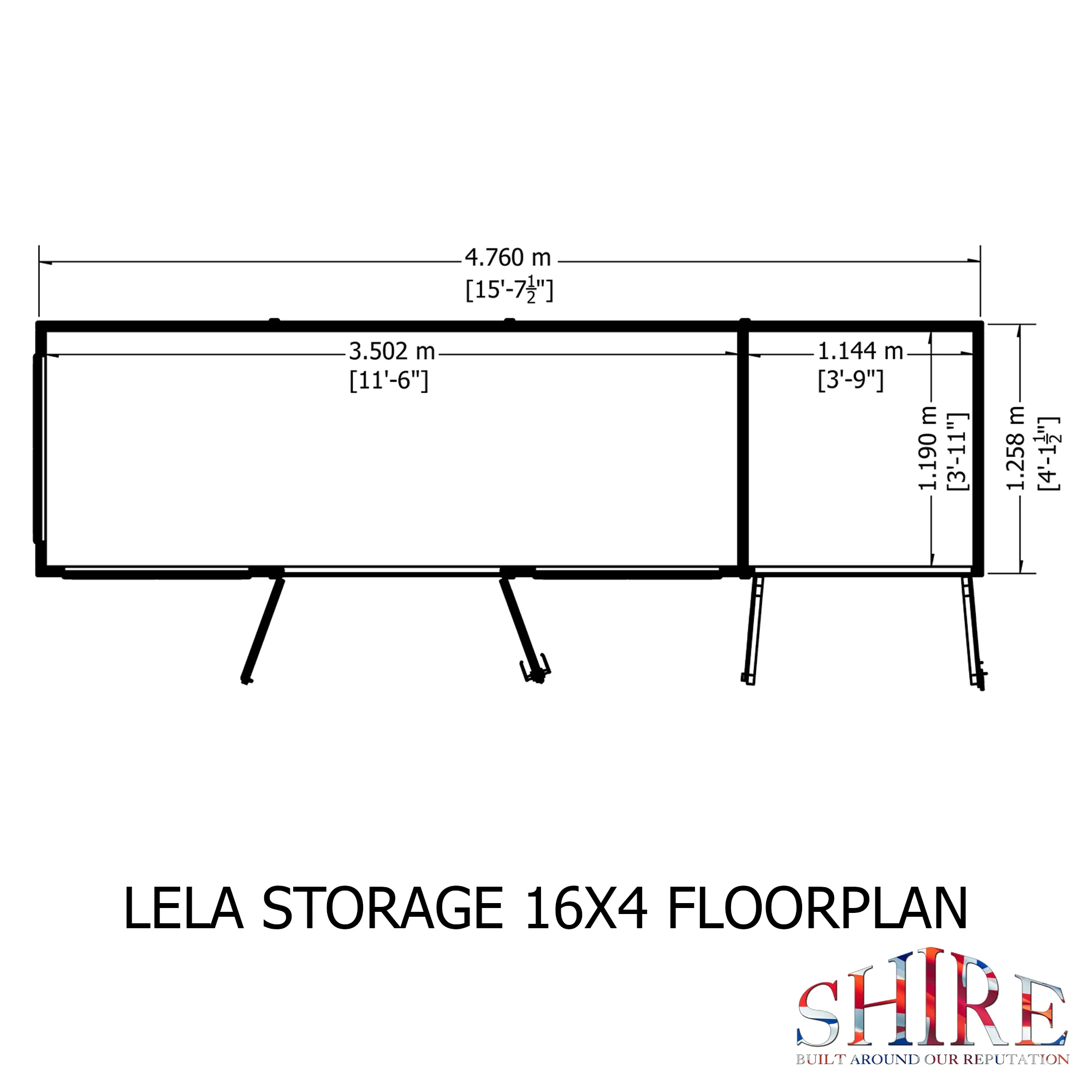 Shire Lela 16x4 Summerhouse with Storage Shed - Image 3
