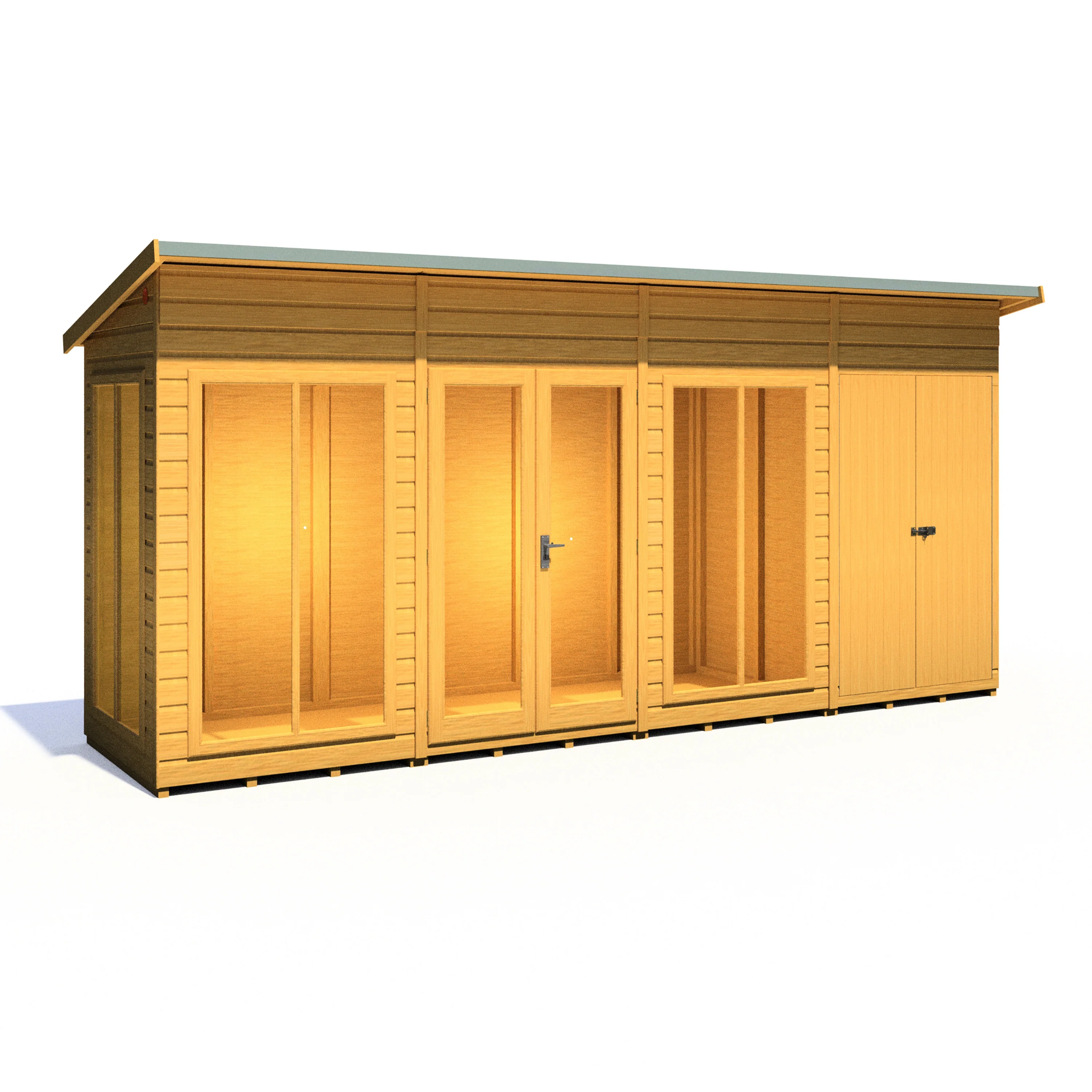 Shire Lela 16x4 Summerhouse with Storage Shed - Image 5