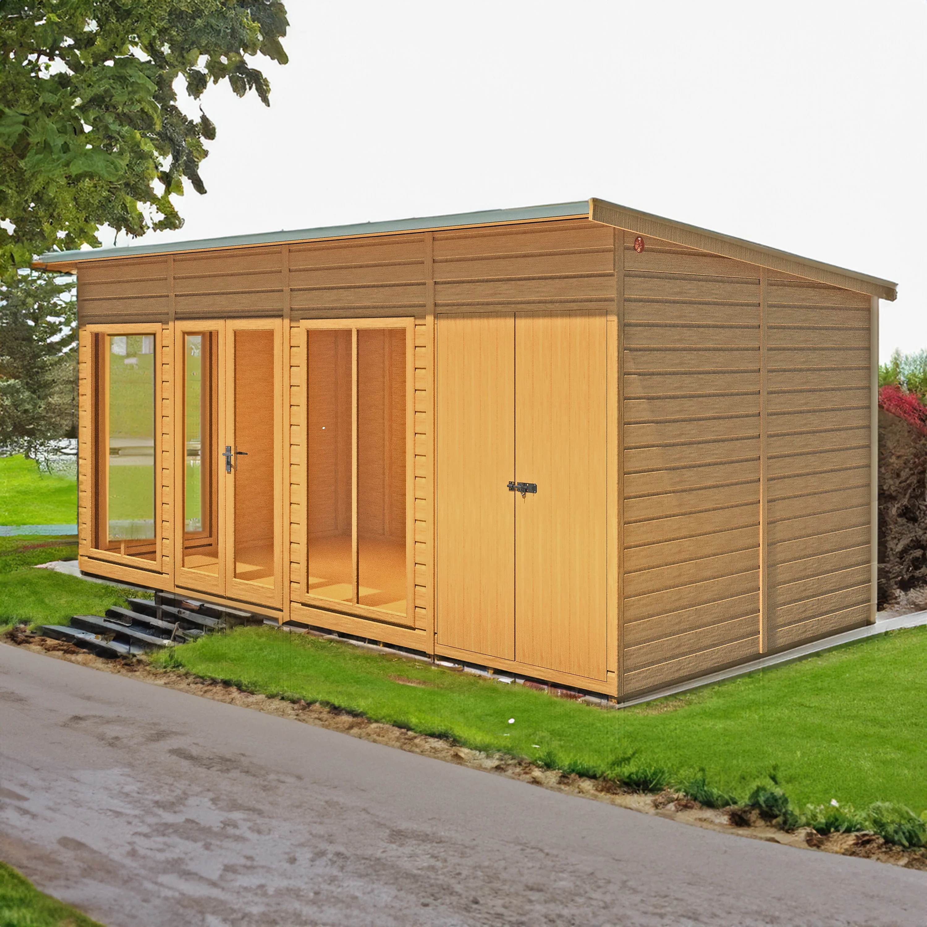 Shire Lela 16x8 Summerhouse with Storage Shed