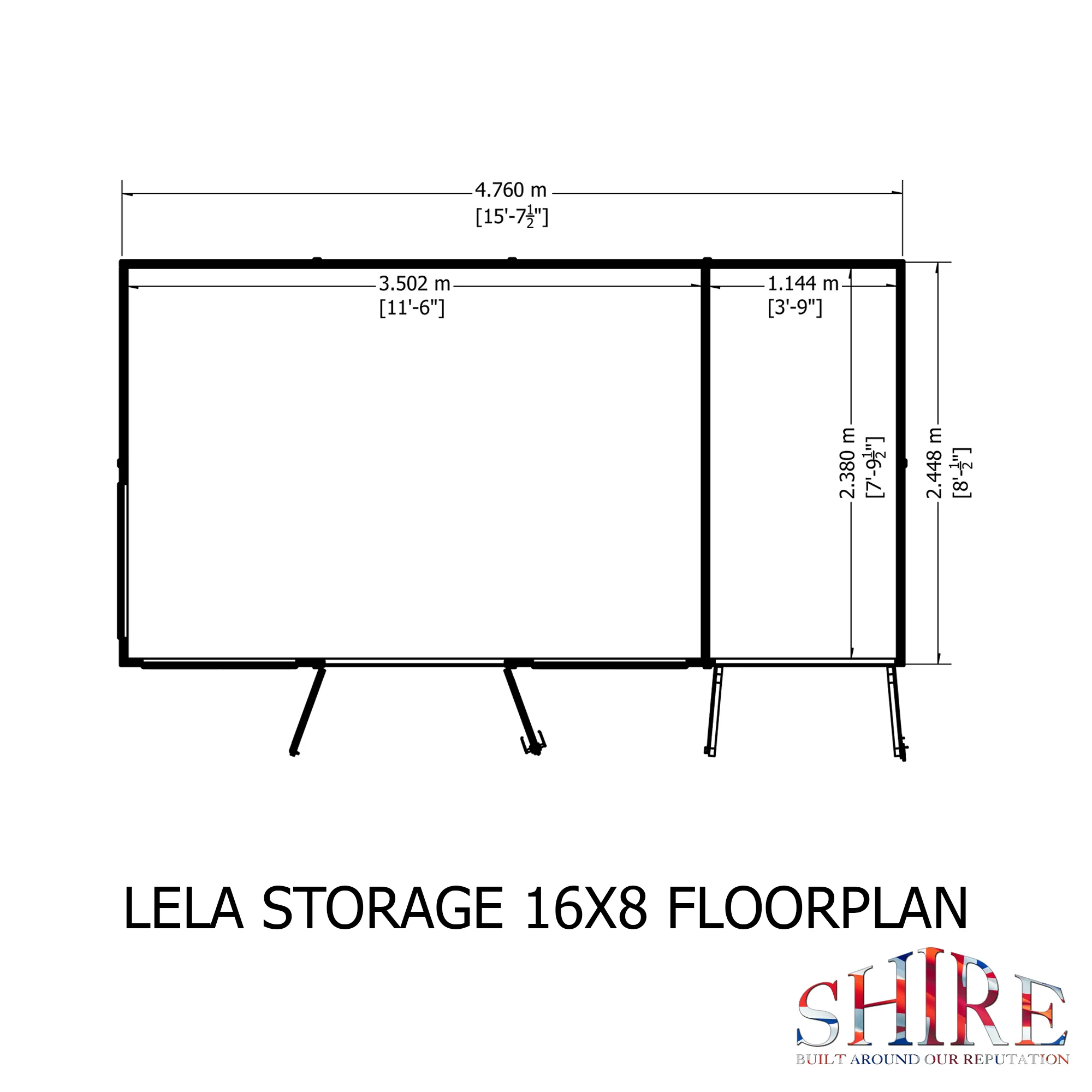 Shire Lela 16x8 Summerhouse with Storage Shed - Image 3