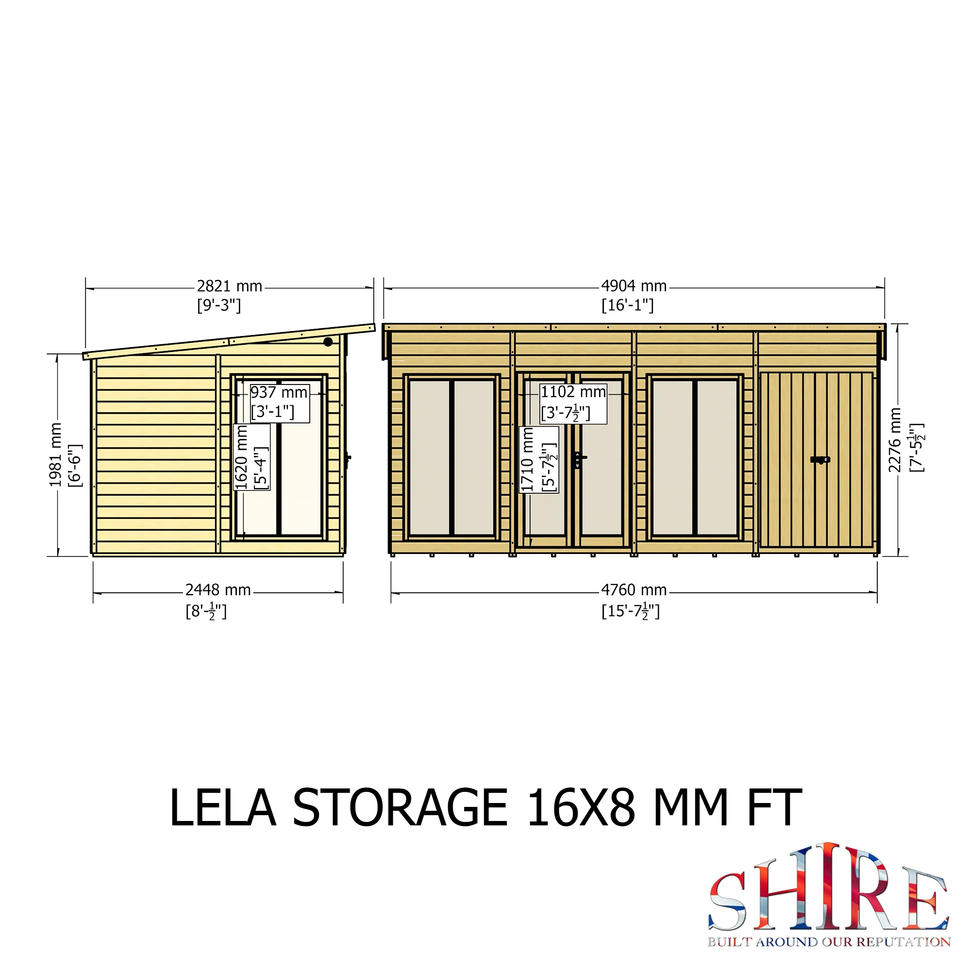 Shire Lela 16x8 Summerhouse with Storage Shed - Image 4