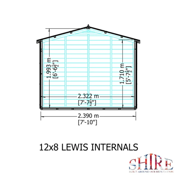 Shire Lewis 12x8 Single Door Shed - Image 4