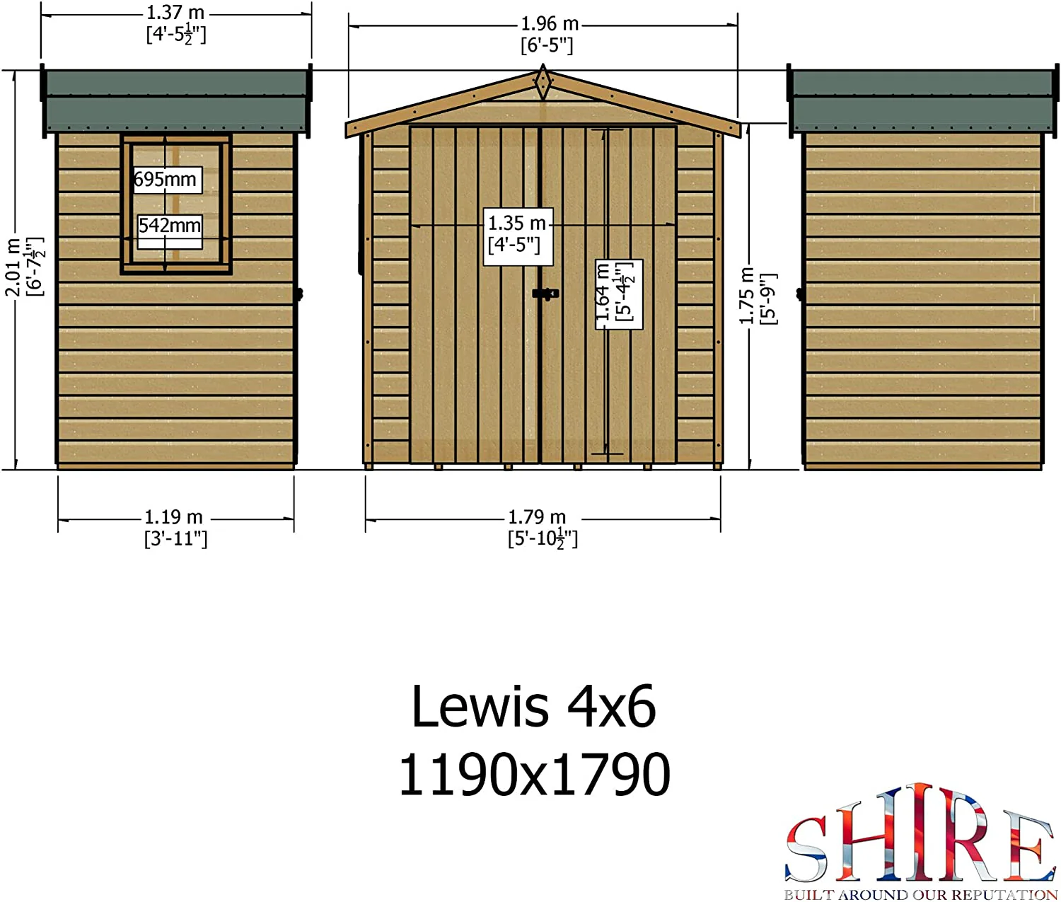 Shire Lewis 4x6 Double Door Shed - Image 3