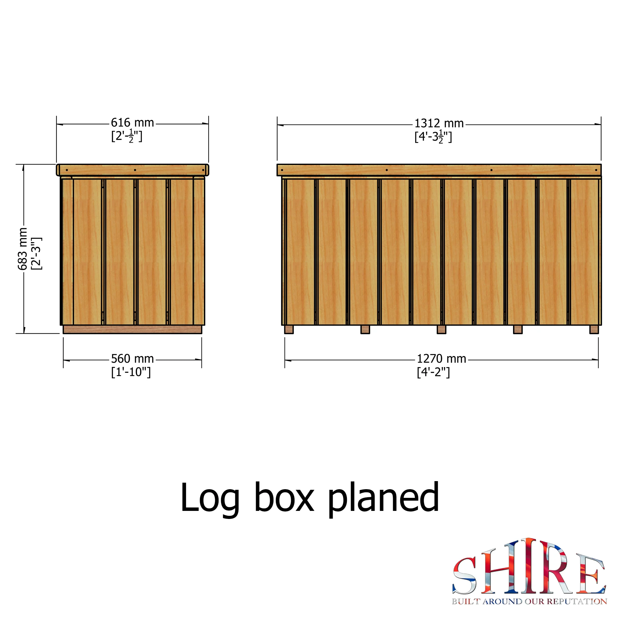 Shire Log Box Planed Timbers Pressure Treated - Image 5
