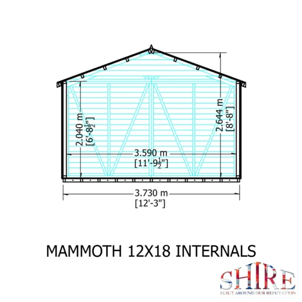 Shire Mammoth Loglap Double Door Shed - 12x18 - Image 4