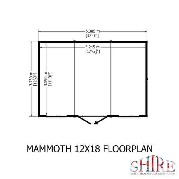 Shire Mammoth Loglap Double Door Shed - 12x18 - Image 5