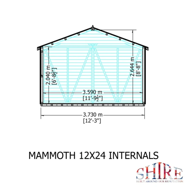 Shire Mammoth Loglap Double Door Shed - 12x24 - Image 4