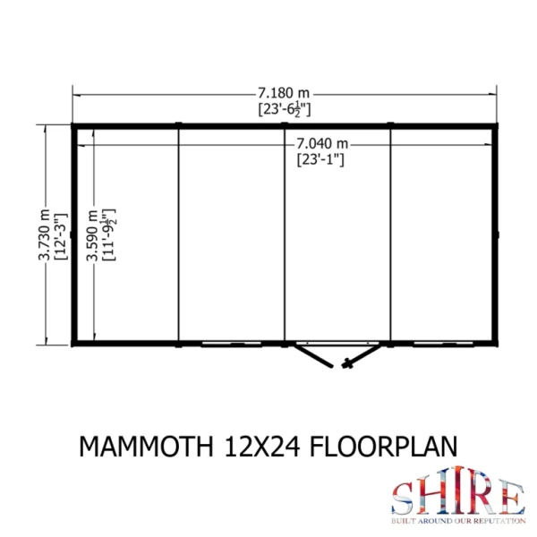 Shire Mammoth Loglap Double Door Shed - 12x24 - Image 5