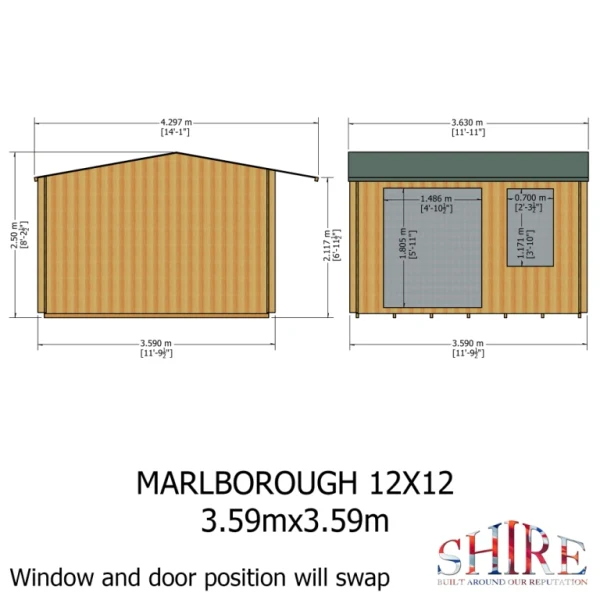 Shire Marlborough 12x12 28mm Log Cabin - Image 4