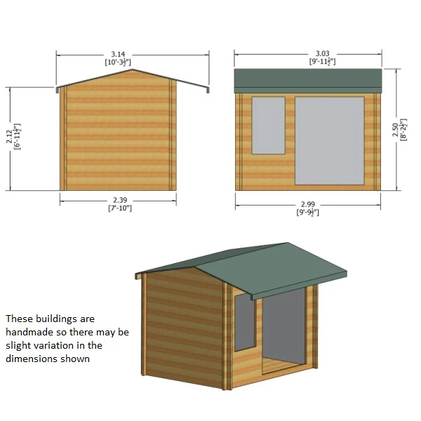 Shire Marlborough 8x10 28mm Log Cabin - Image 7