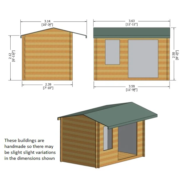Shire Marlborough 8x12 28mm Log Cabin - Image 3
