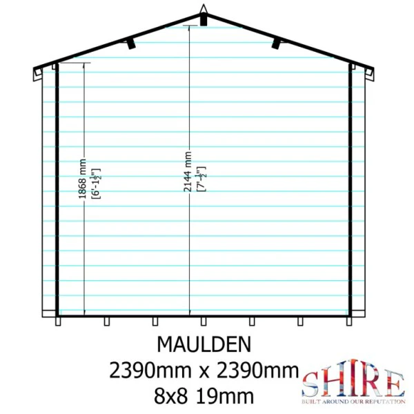 Shire Maulden 8x8 19mm Log Cabin with Veranda - Image 3