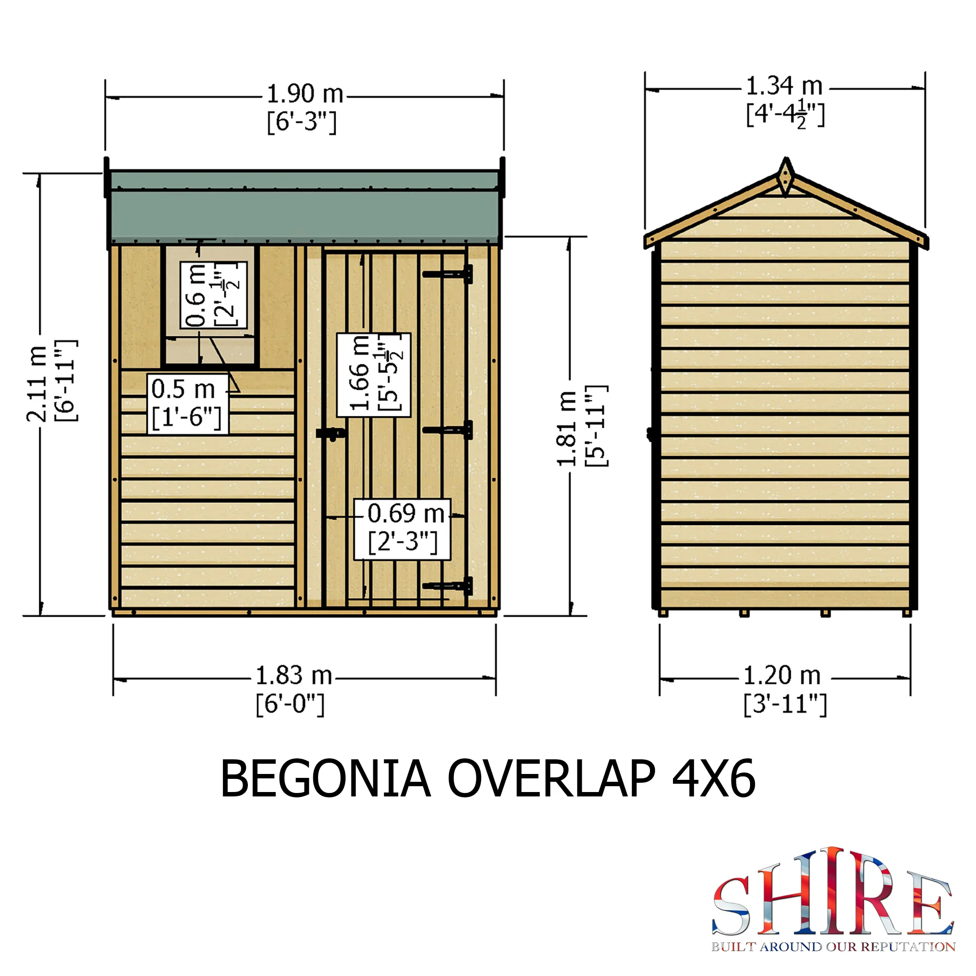 Garden Value Overlap 6 x 4 Reverse Apex Shed - Image 3