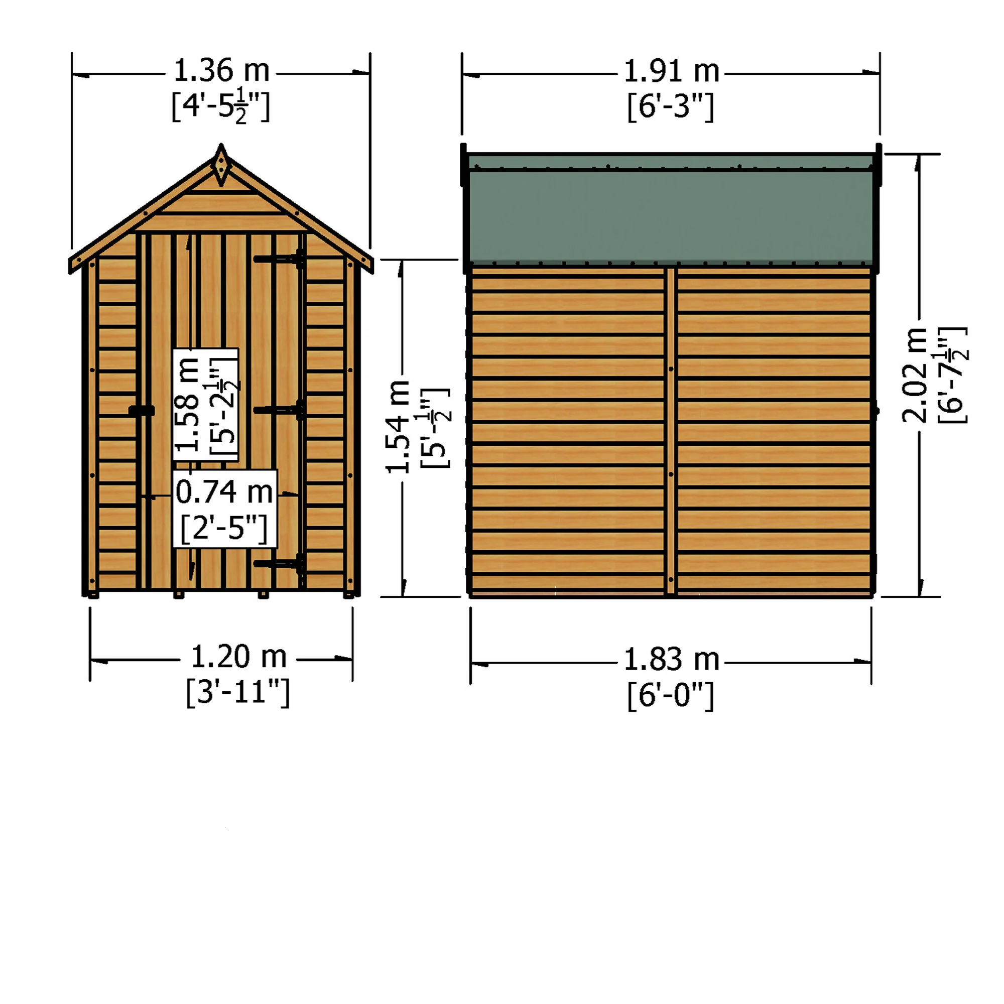 Garden Value Overlap 6 x 4 Shed - Image 6