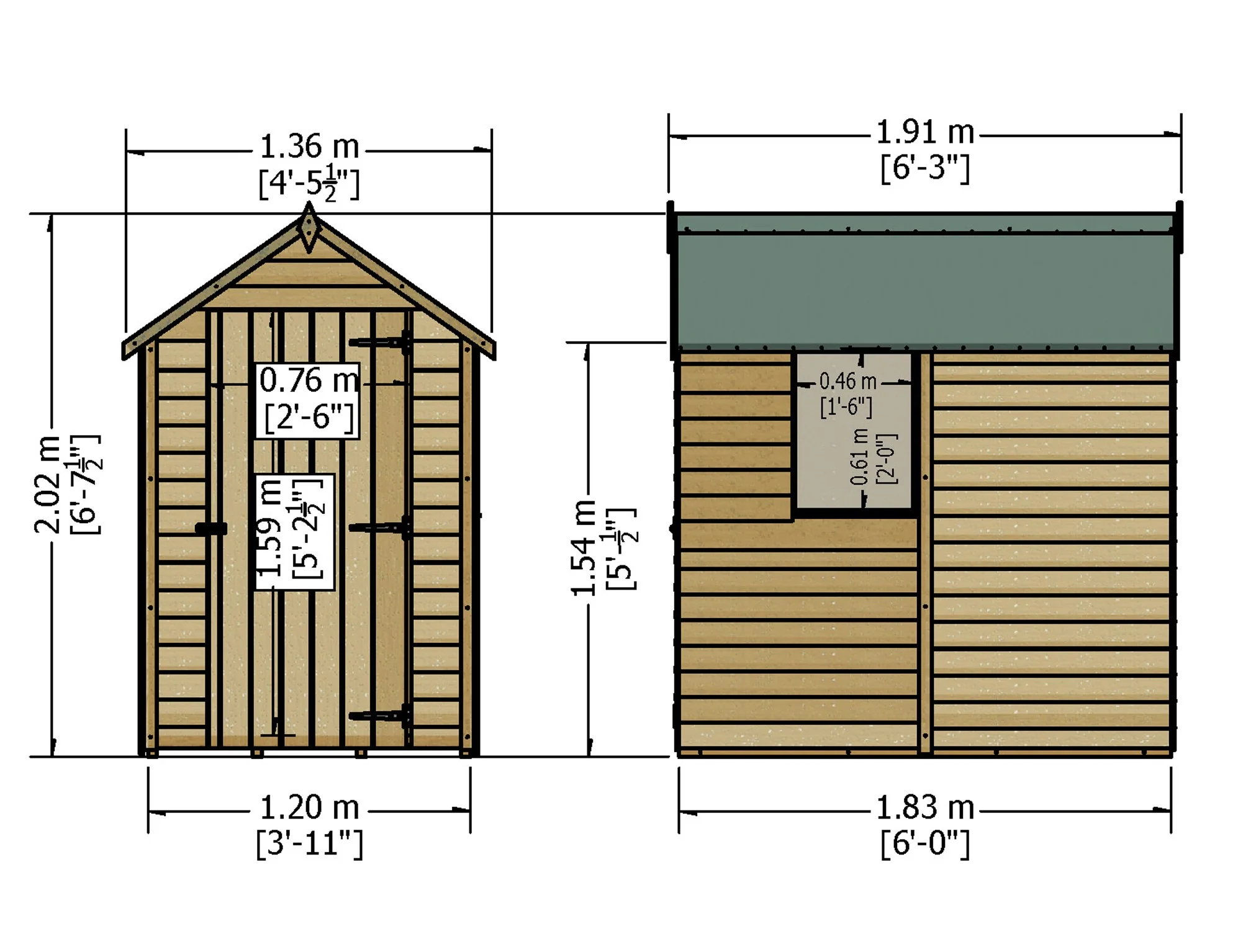 Garden Value Overlap 6 x 4 Shed with Window - Image 4