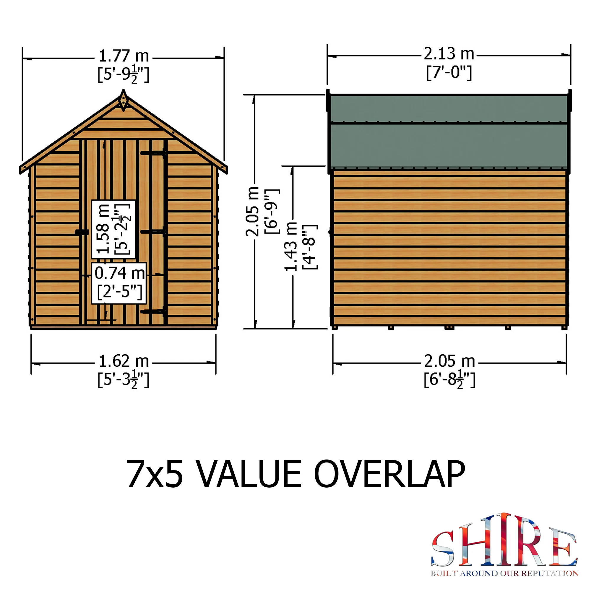 Garden Value Overlap 7 x 5 Shed - Image 5