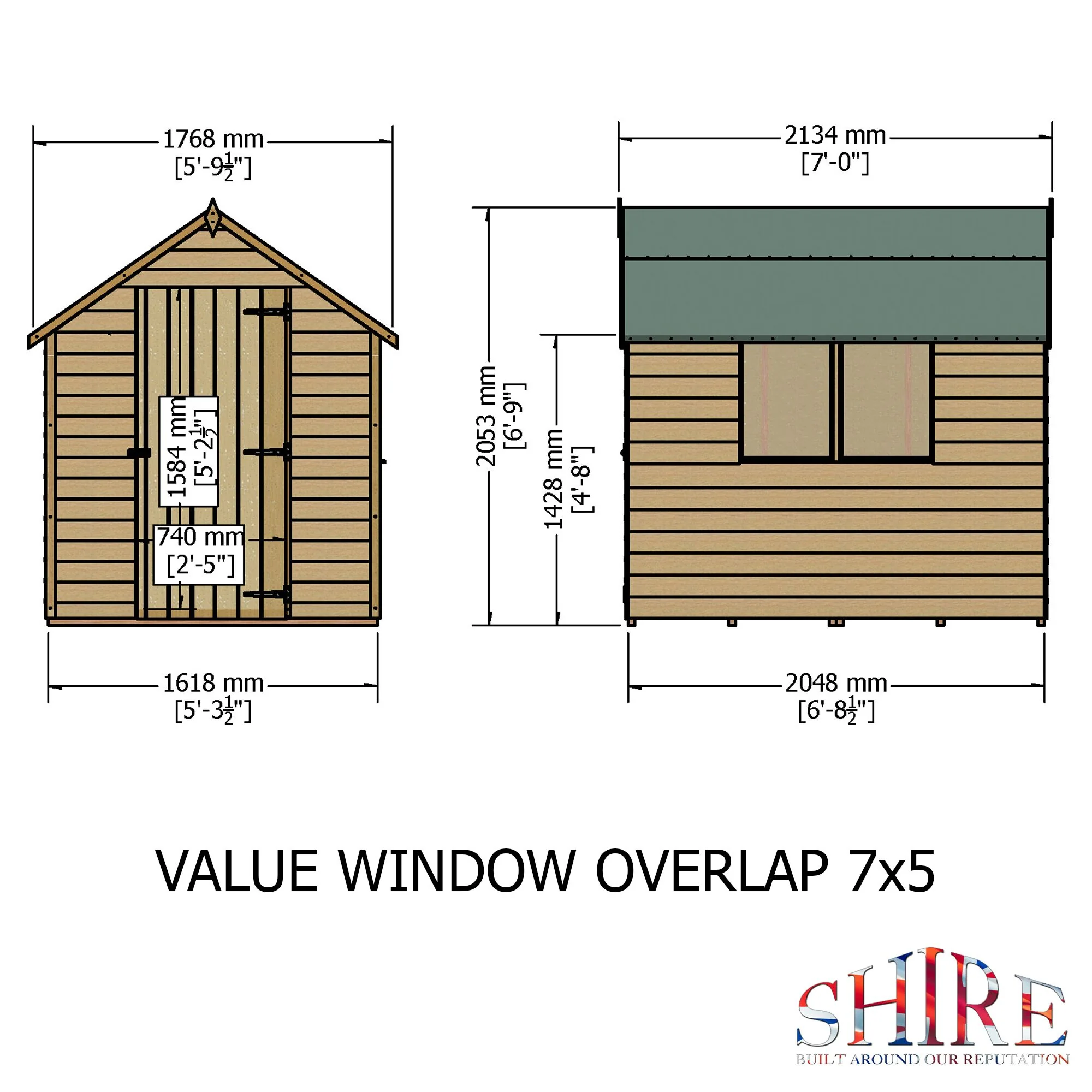 Garden Value Overlap 7 x 5 Shed with Window - Image 4