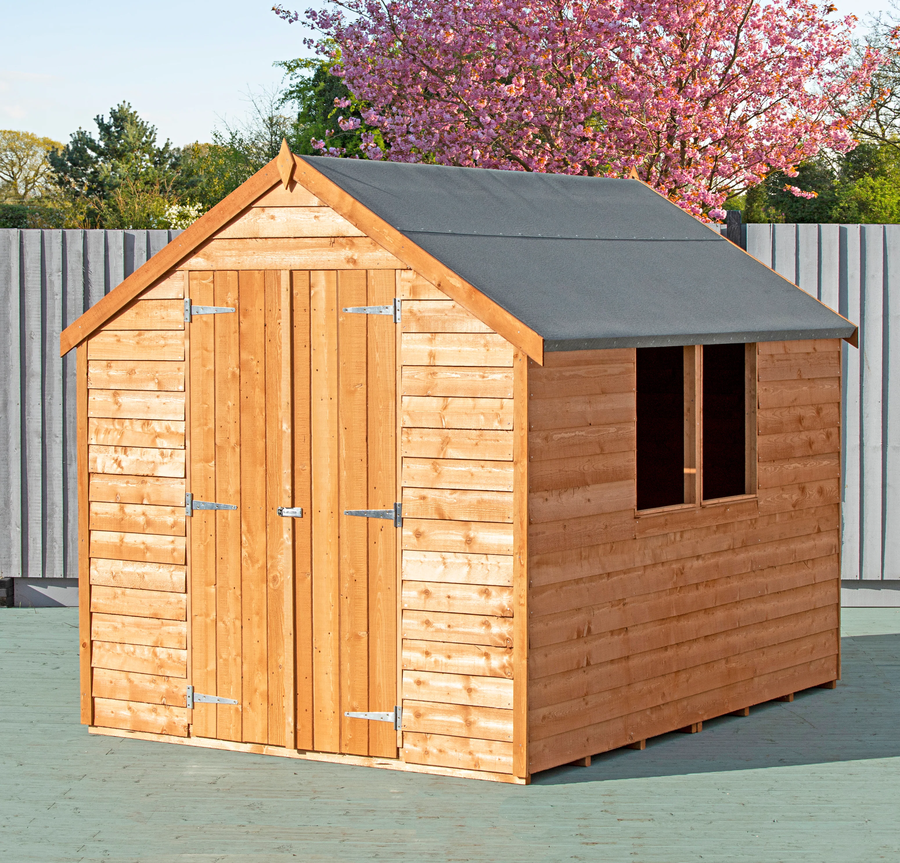 Garden Value Overlap 8 x 6 Double Door Shed With Window - Image 2