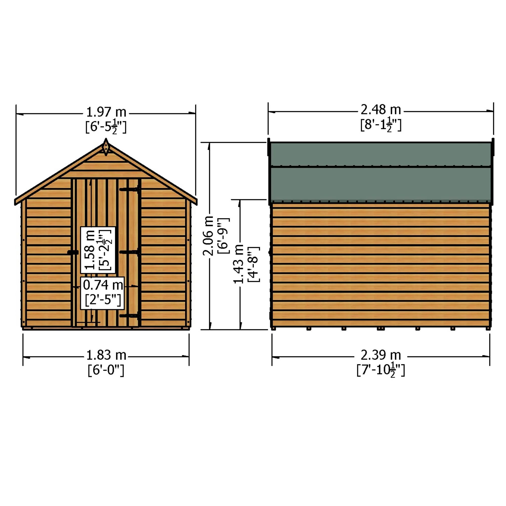 Garden Value Overlap 8 x 6 Shed - Image 3