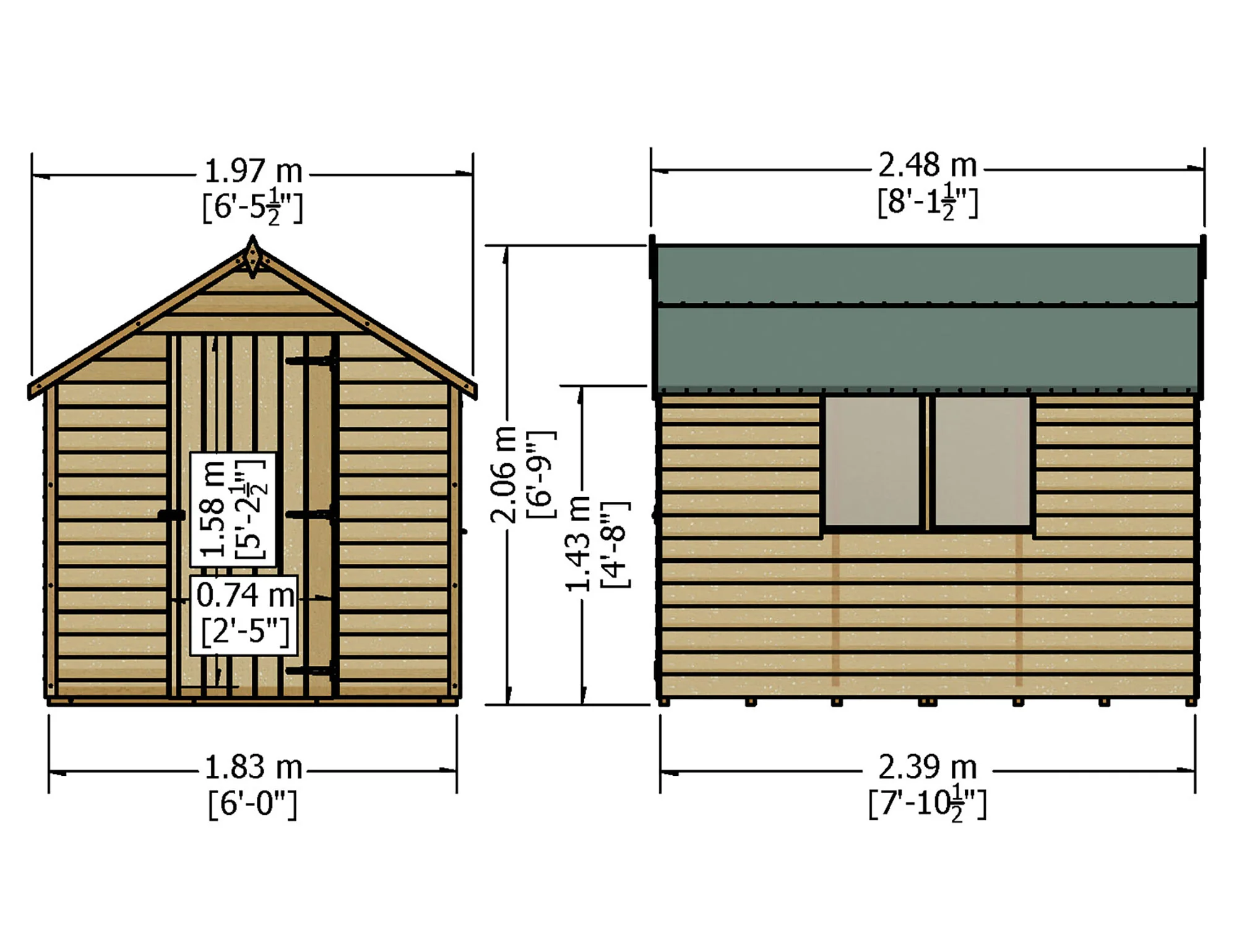 Garden Value Overlap 8 x 6 Shed with Window - Image 5