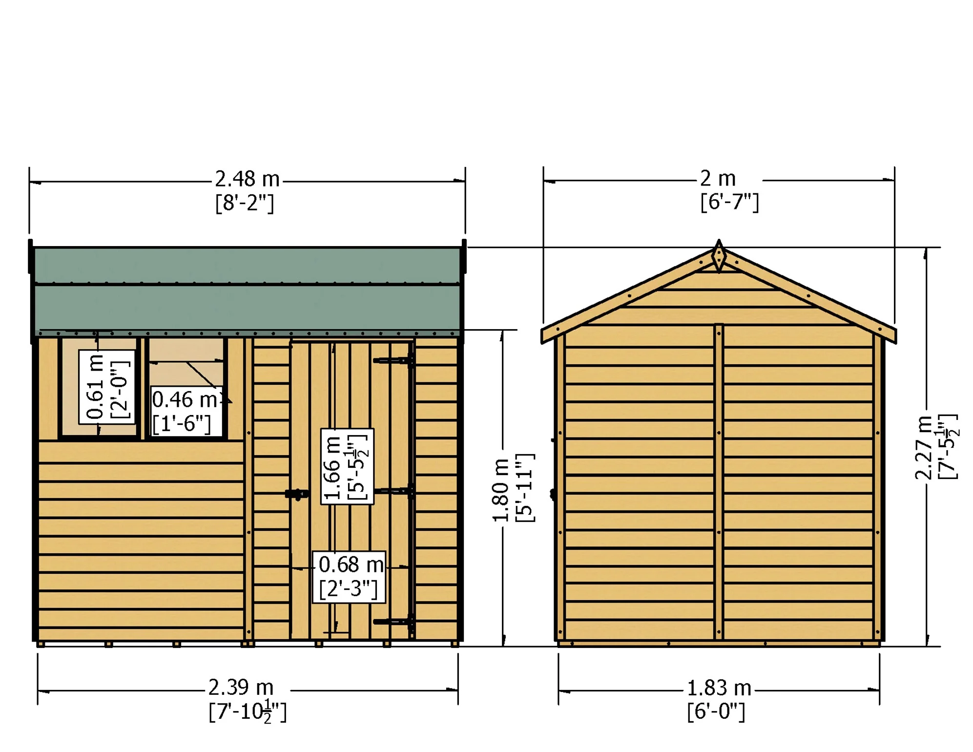 Garden Value Overlap 6 x 8 Reverse Apex Shed - Image 6