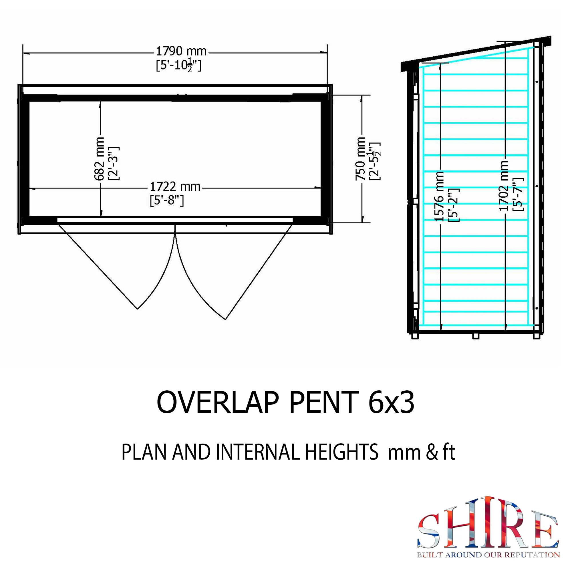 Garden Value Overlap 6 x 3 Pressure Treated Shed - Image 3