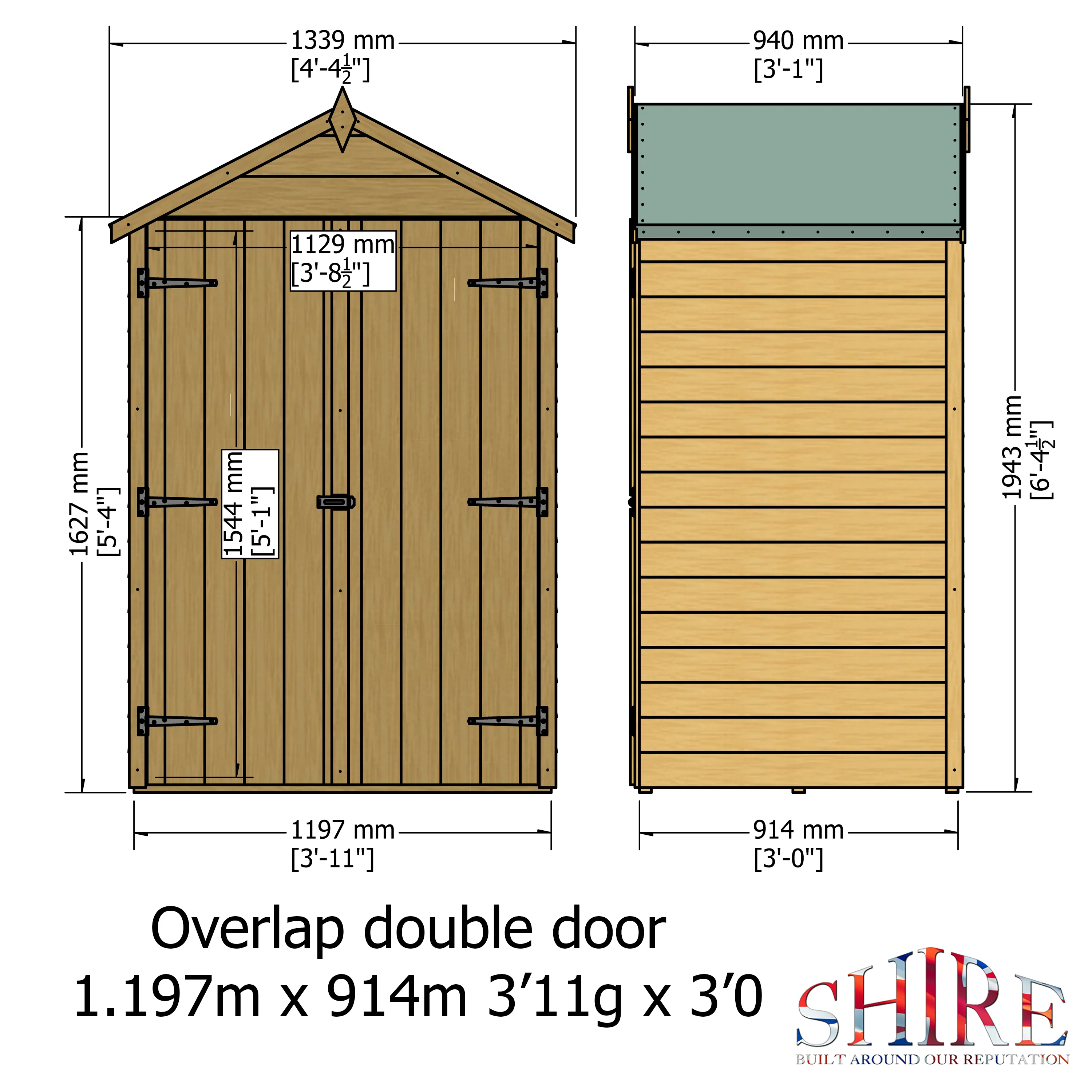 Garden Value Overlap 4 x 3 Pressure Treated Shed - Image 5