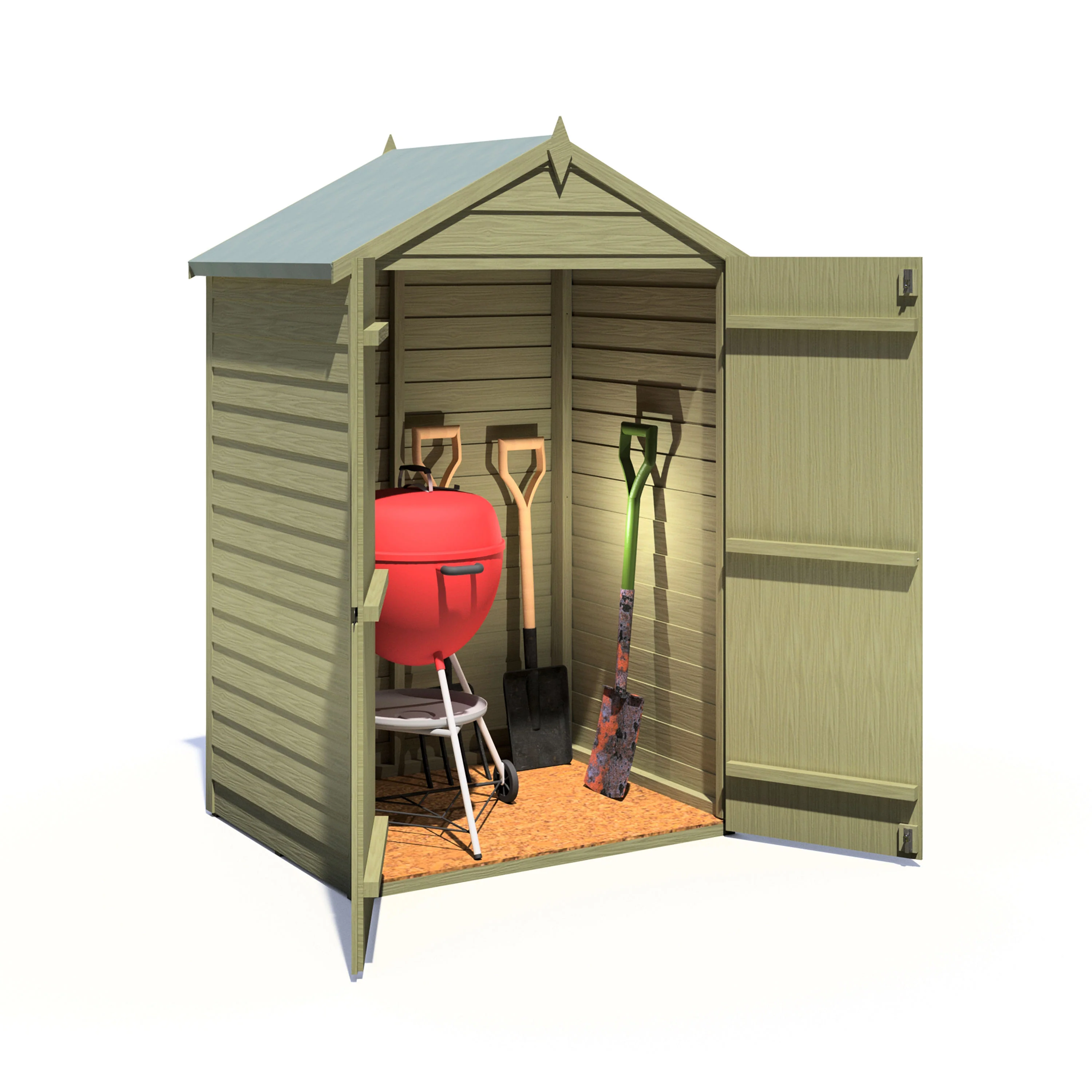 Garden Value Overlap 4 x 3 Pressure Treated Shed - Image 7