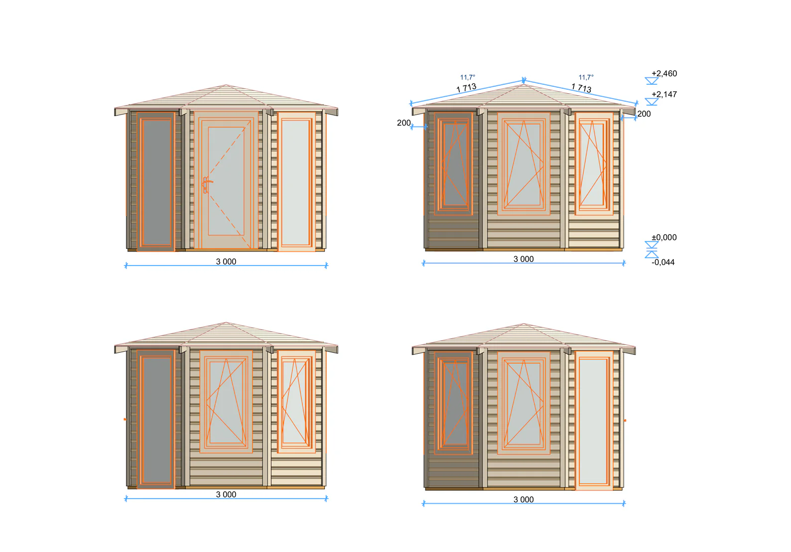 Shire Pavillion 10x10 44mm Log Cabin - Image 4