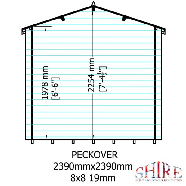 Shire Peckover 8x8 19mm Log Cabin - Image 3