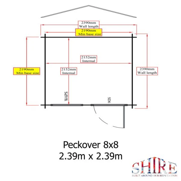 Shire Peckover 8x8 19mm Log Cabin - Image 4