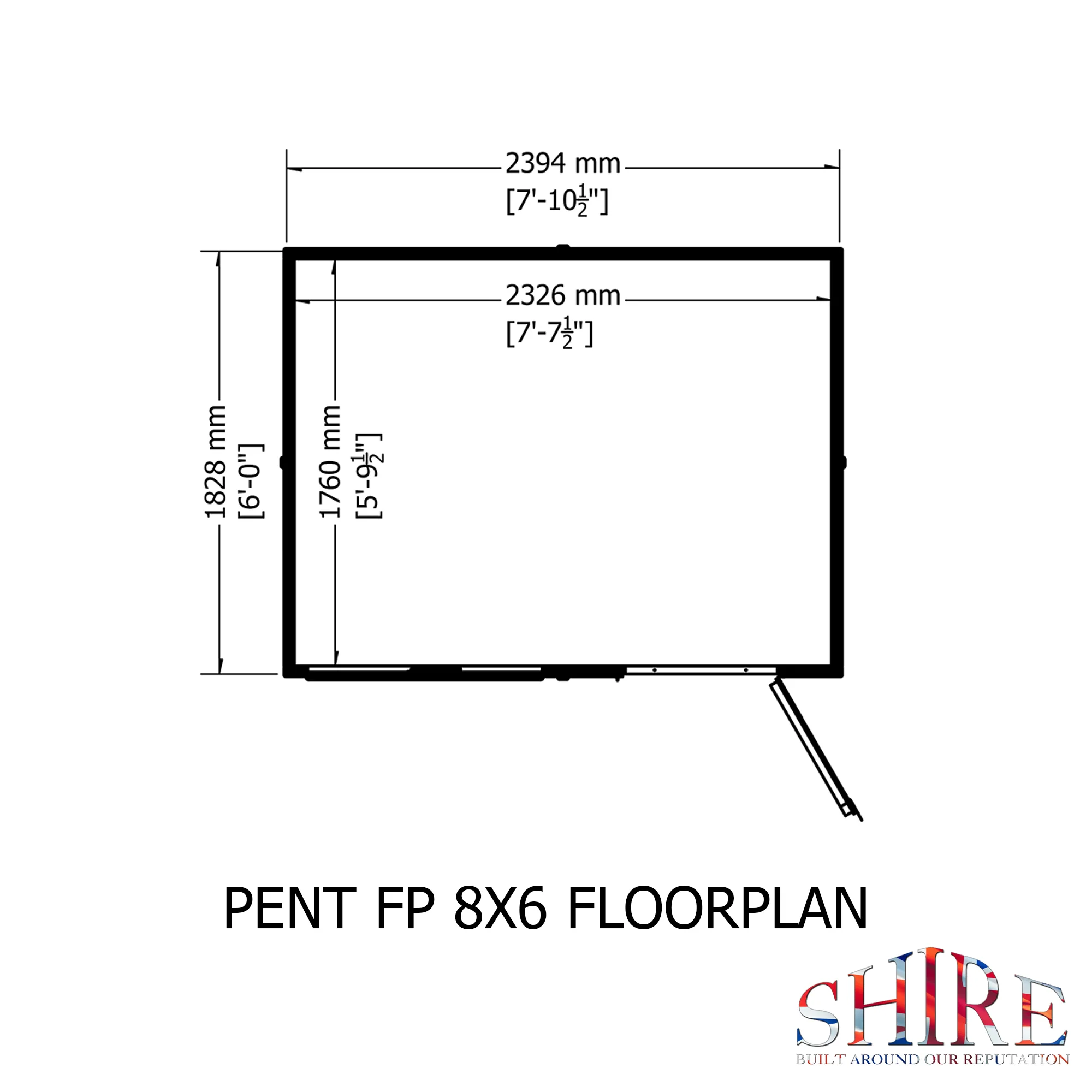 Shire Pent Shed 8x6 - Image 3