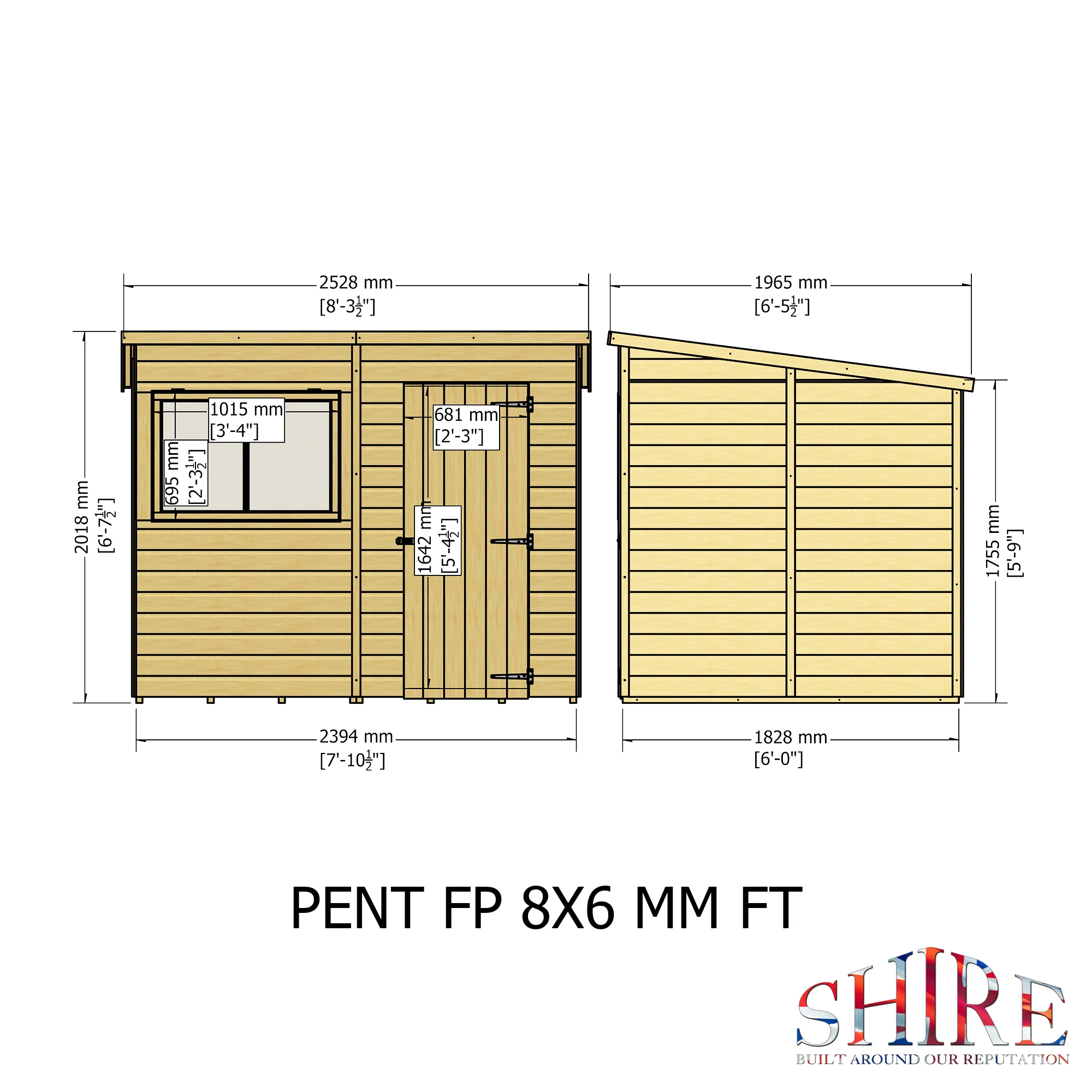 Shire Pent Shed 8x6 - Image 4
