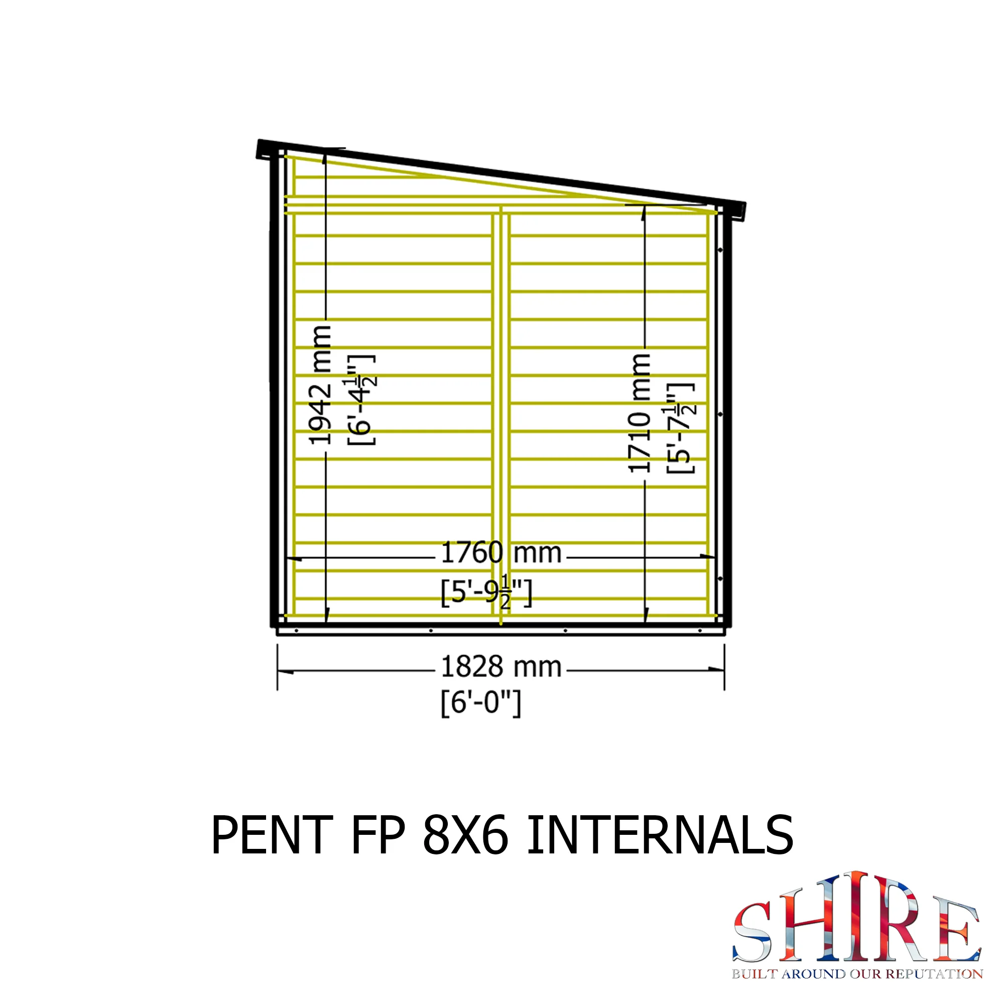 Shire Pent Shed 8x6 - Image 9