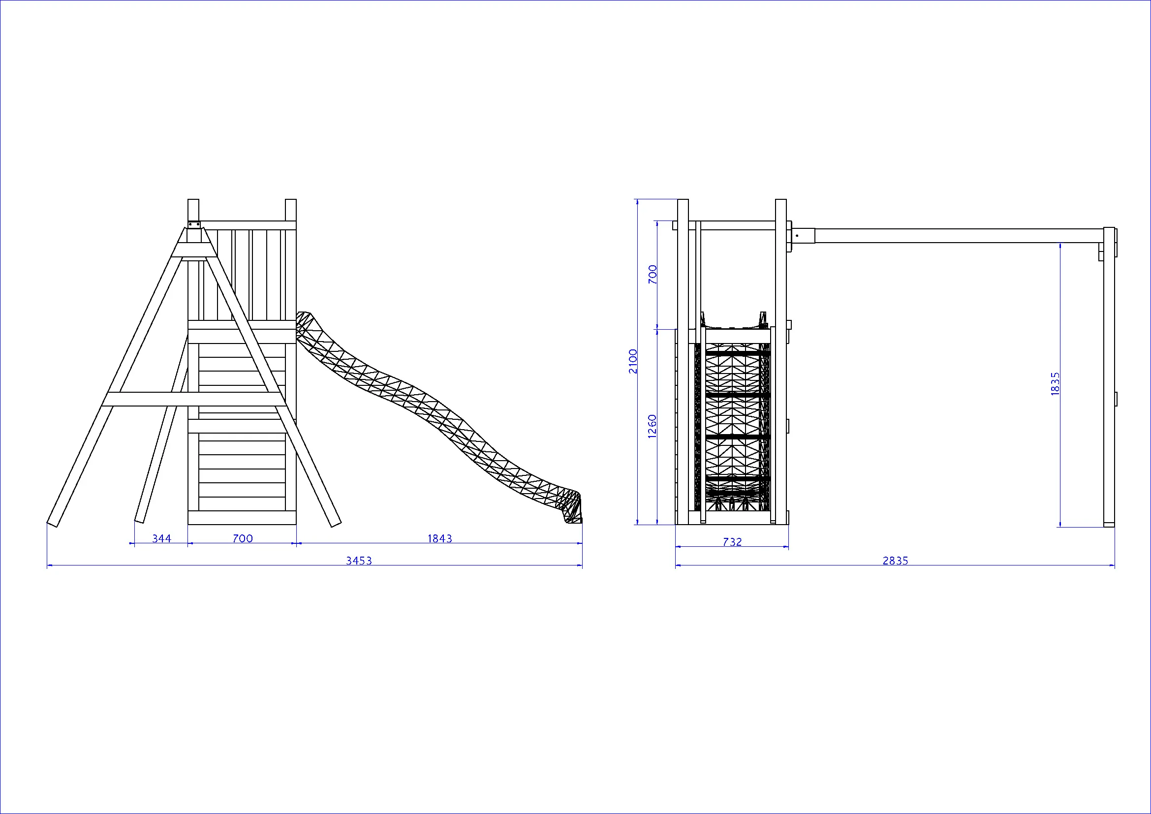 Shire Rumble Ridge Rock Wall Climbing Frame with Double Swing - Image 3