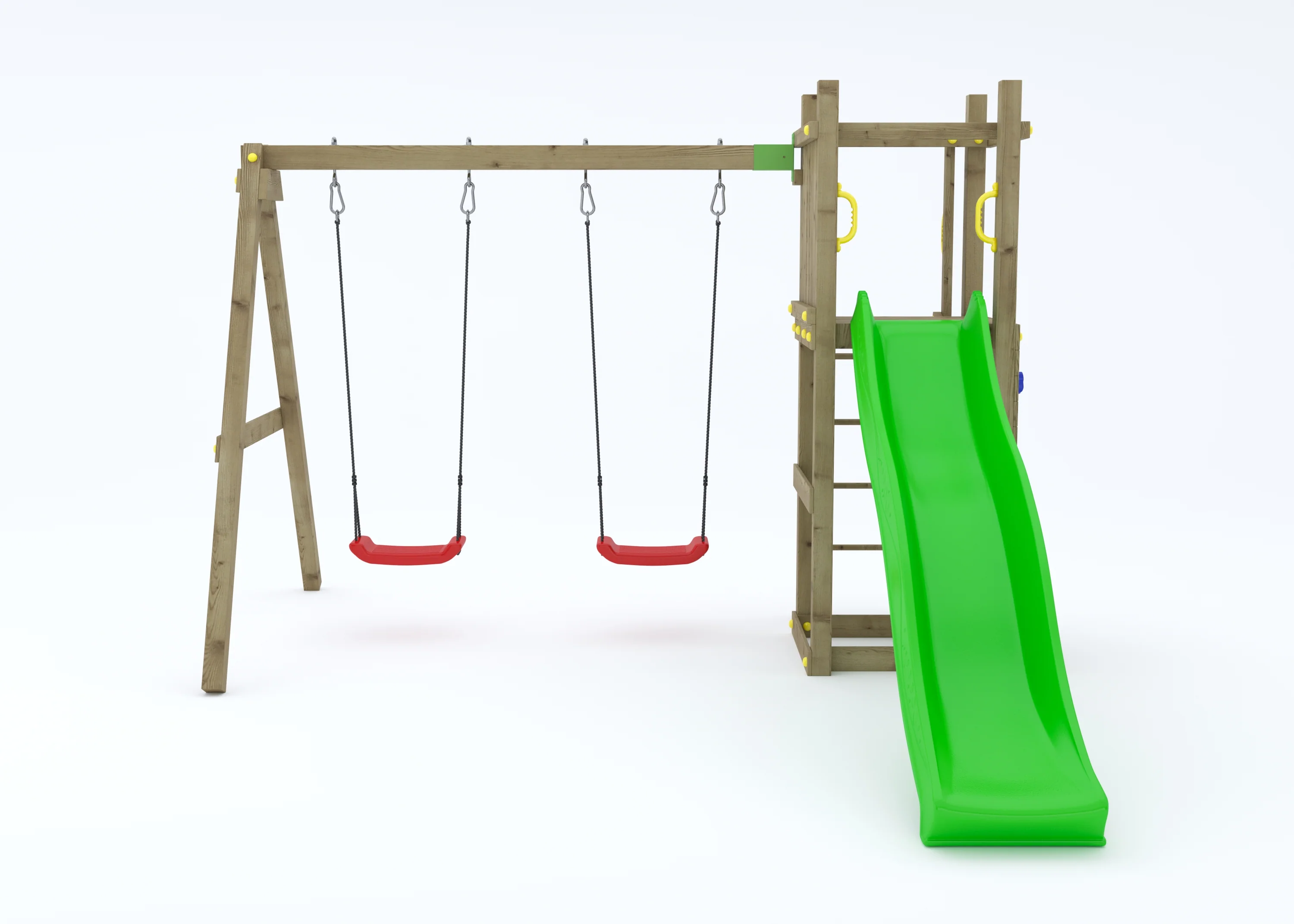 Shire Rumble Ridge Rock Wall Climbing Frame with Double Swing - Image 4