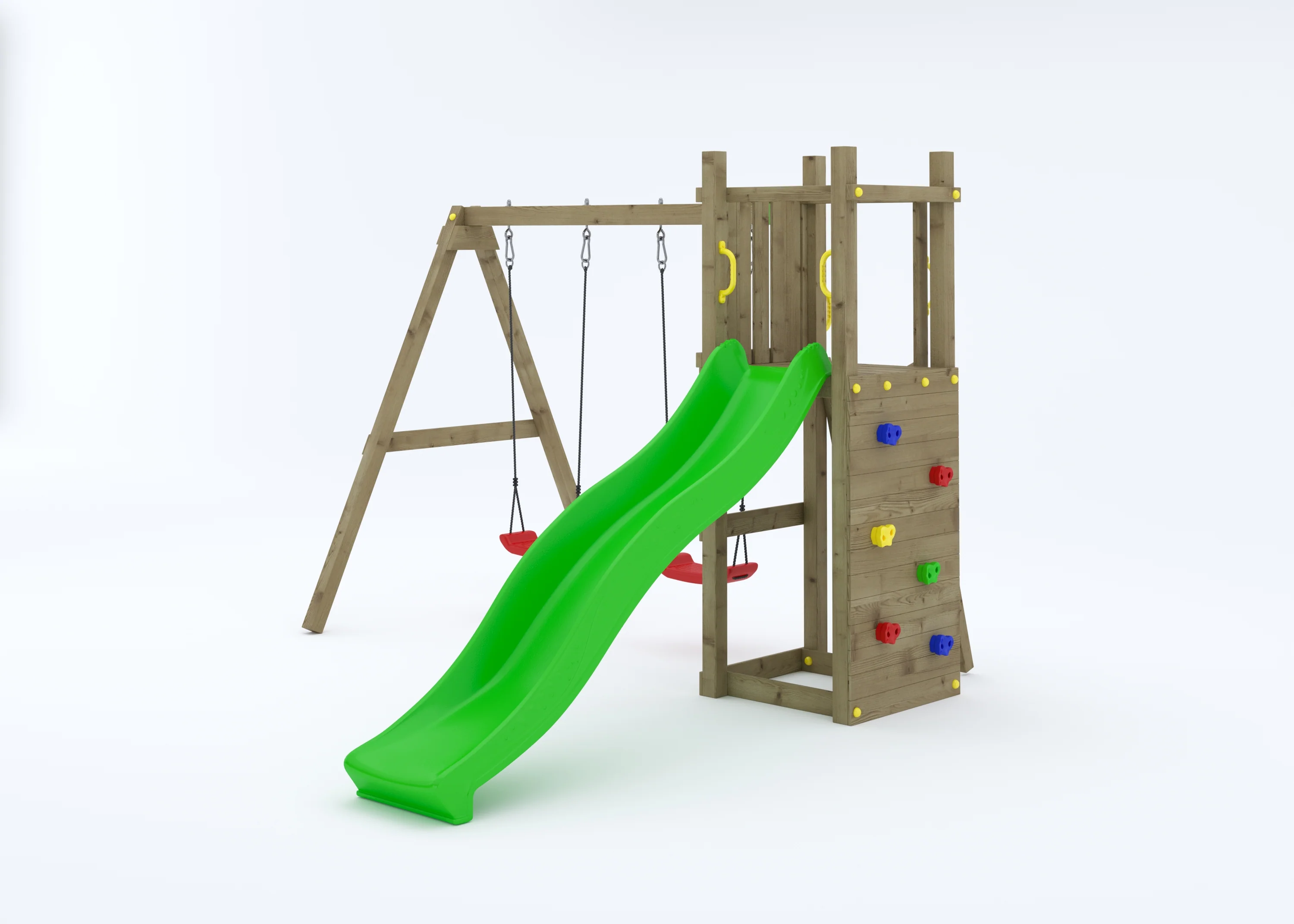 Shire Rumble Ridge Rock Wall Climbing Frame with Double Swing - Image 5