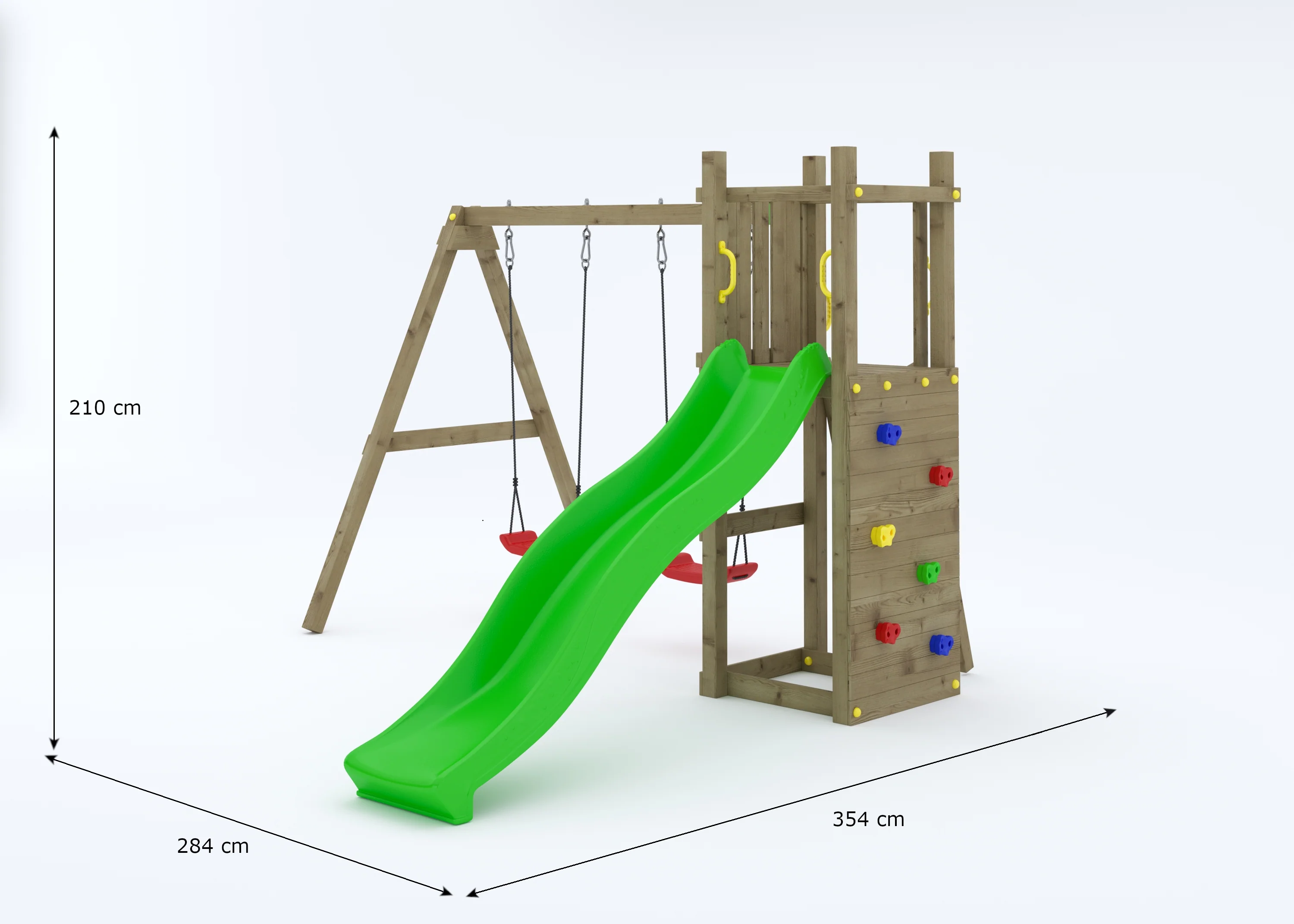 Shire Rumble Ridge Rock Wall Climbing Frame with Double Swing - Image 6