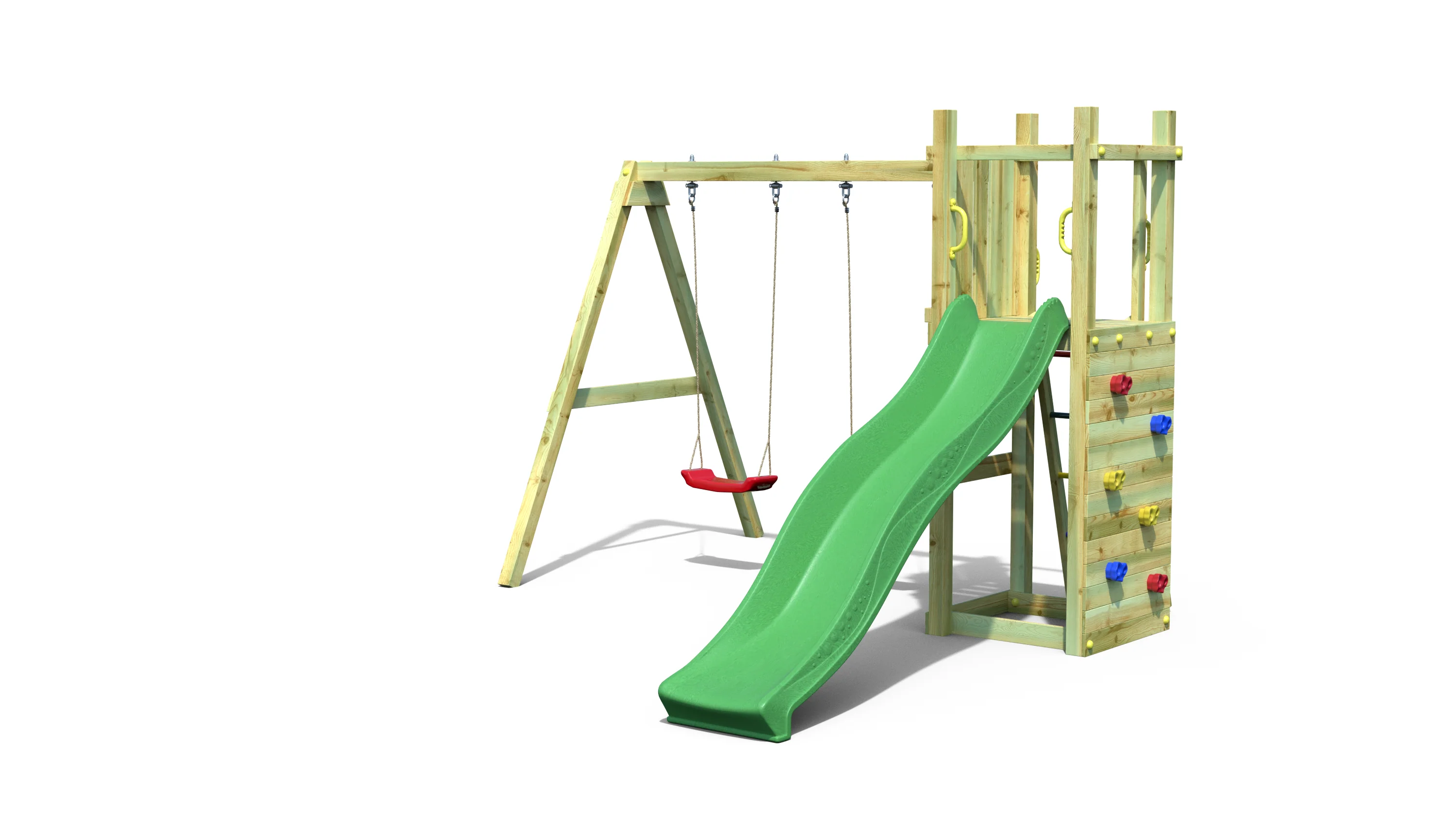 Shire Rumble Ridge Rock Wall Climbing Frame with Double Swing - Image 9