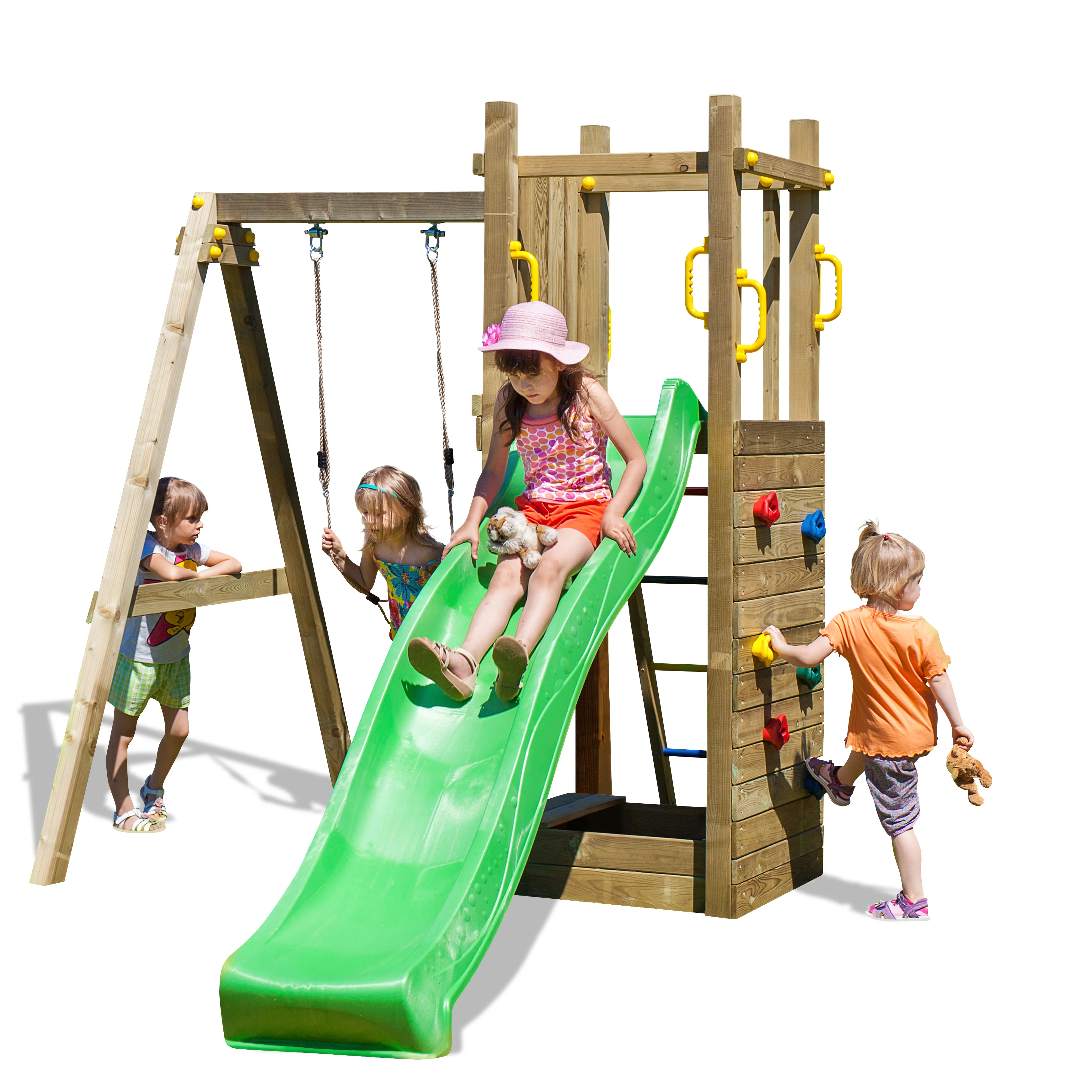 Shire Rumble Ridge Rock Wall Climbing Frame with Single Swing - Image 5