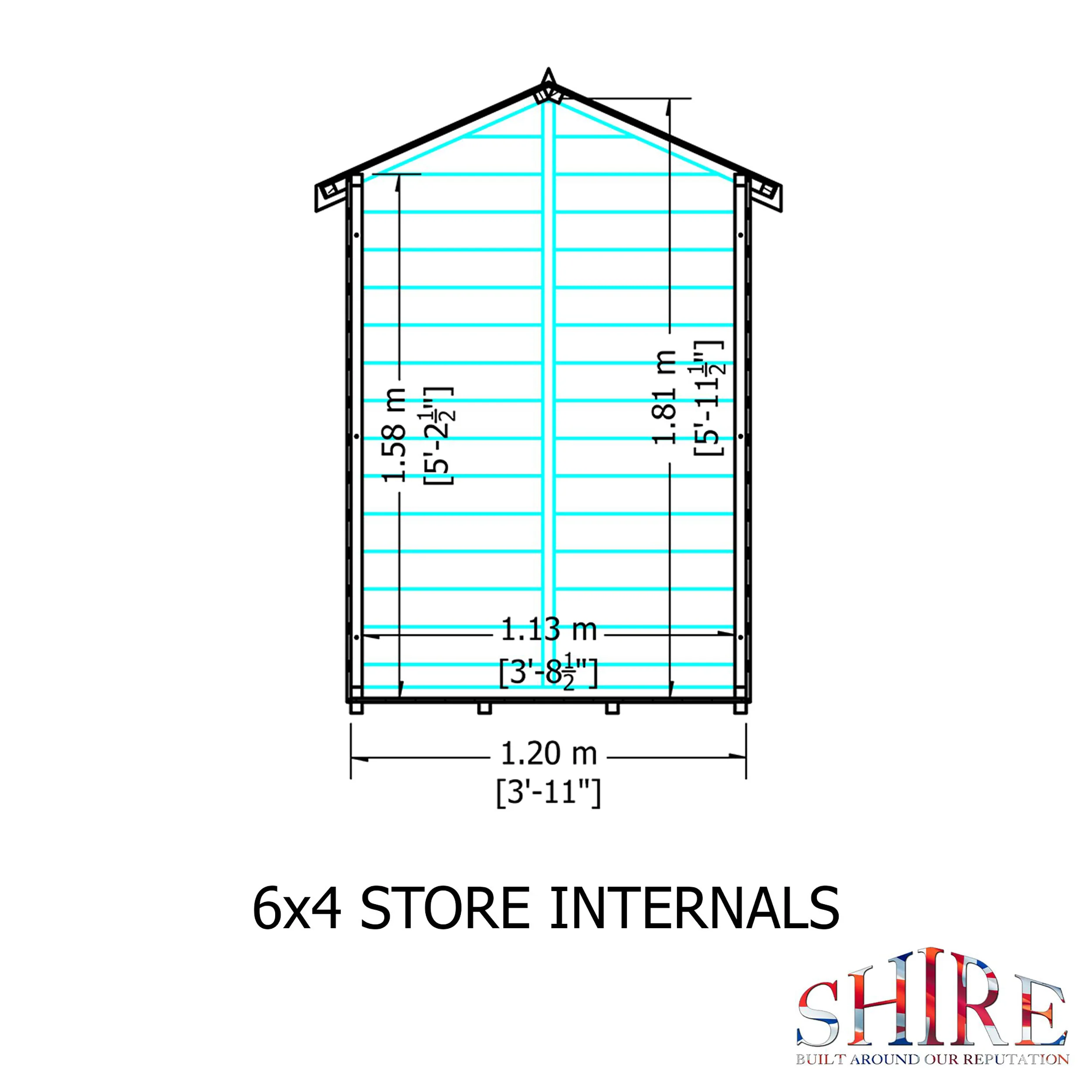 Shire Shetland Shiplap Apex Shed 6x4 - Image 10