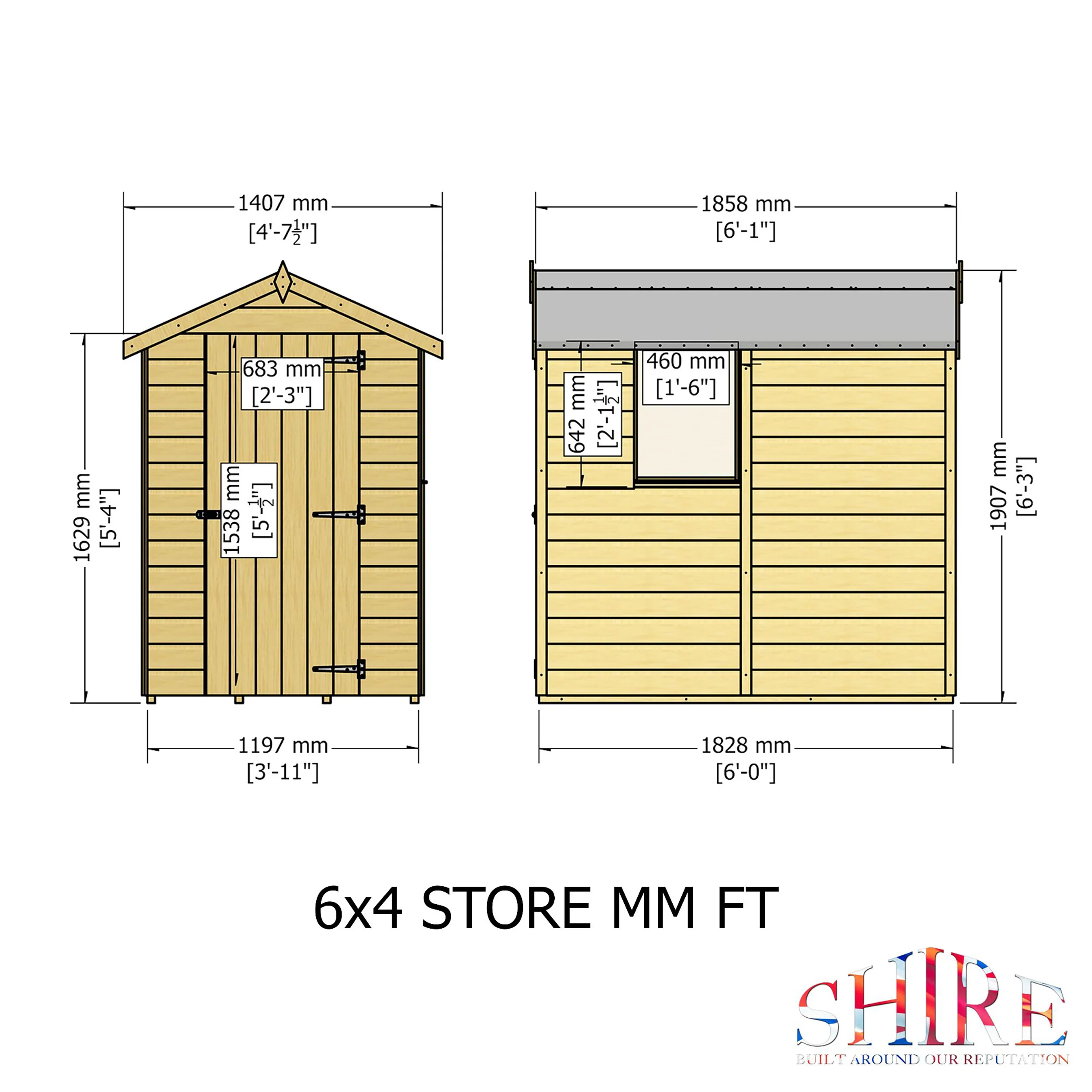Shire Shetland Shiplap Apex Shed 6x4 - Image 9