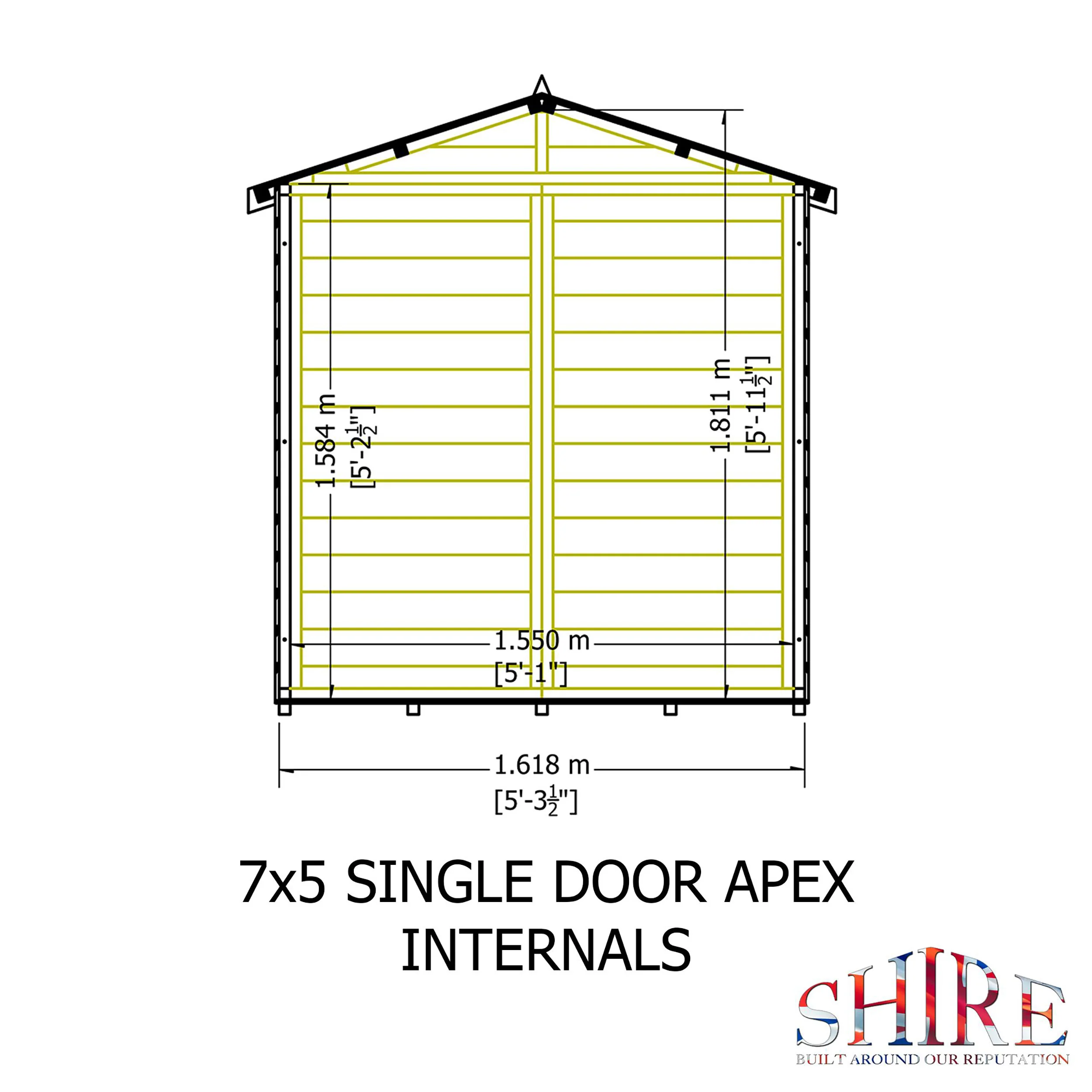 Shire Shiplap Apex Shed 7x5 - Image 10