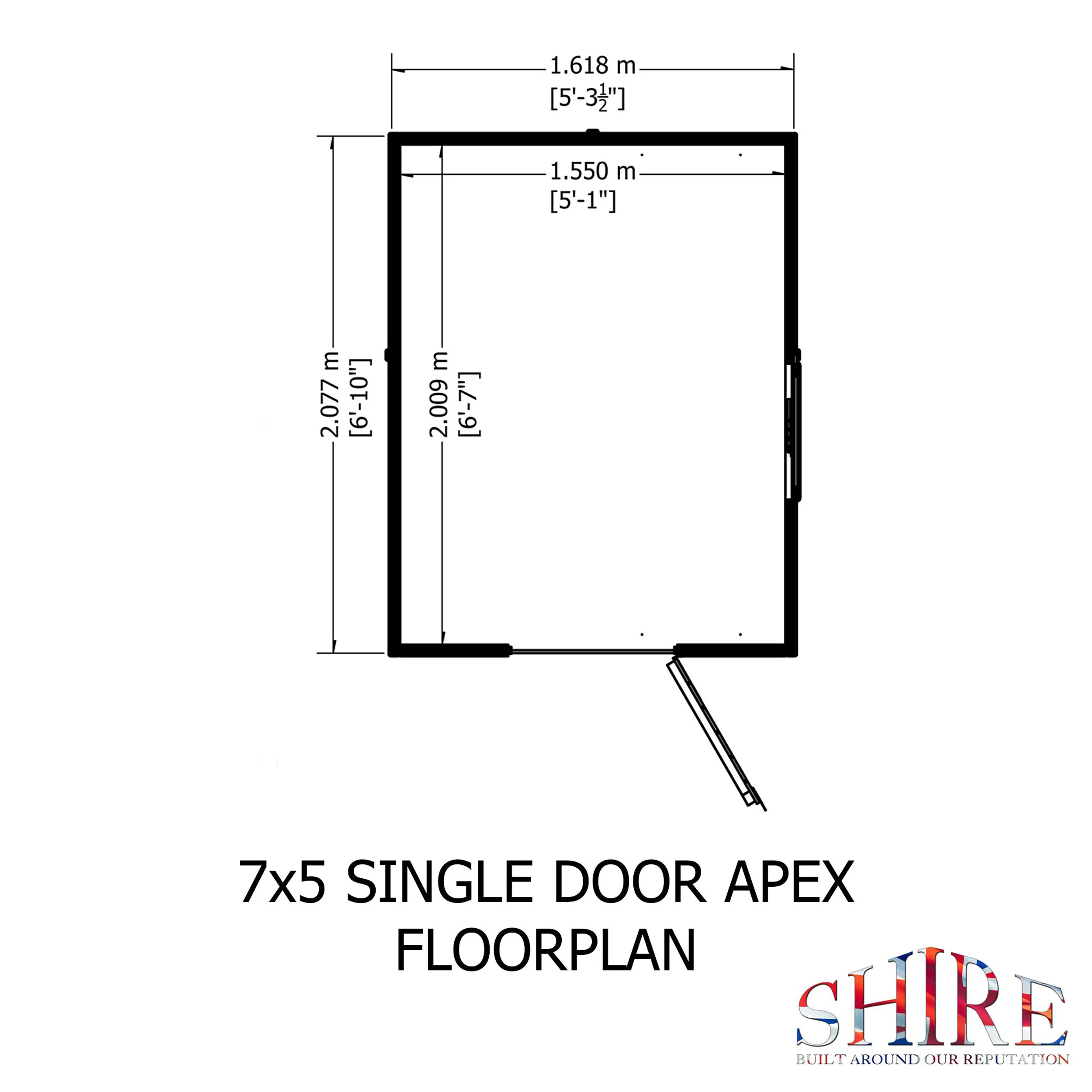 Shire Shiplap Apex Shed 7x5 - Image 11