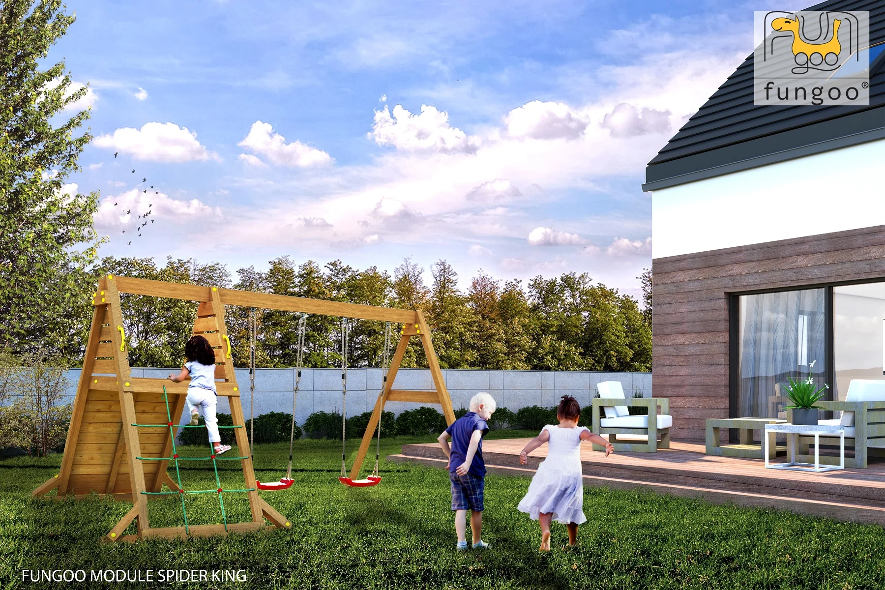Shire Spider King Teak Painted Climbing Frame - Image 5