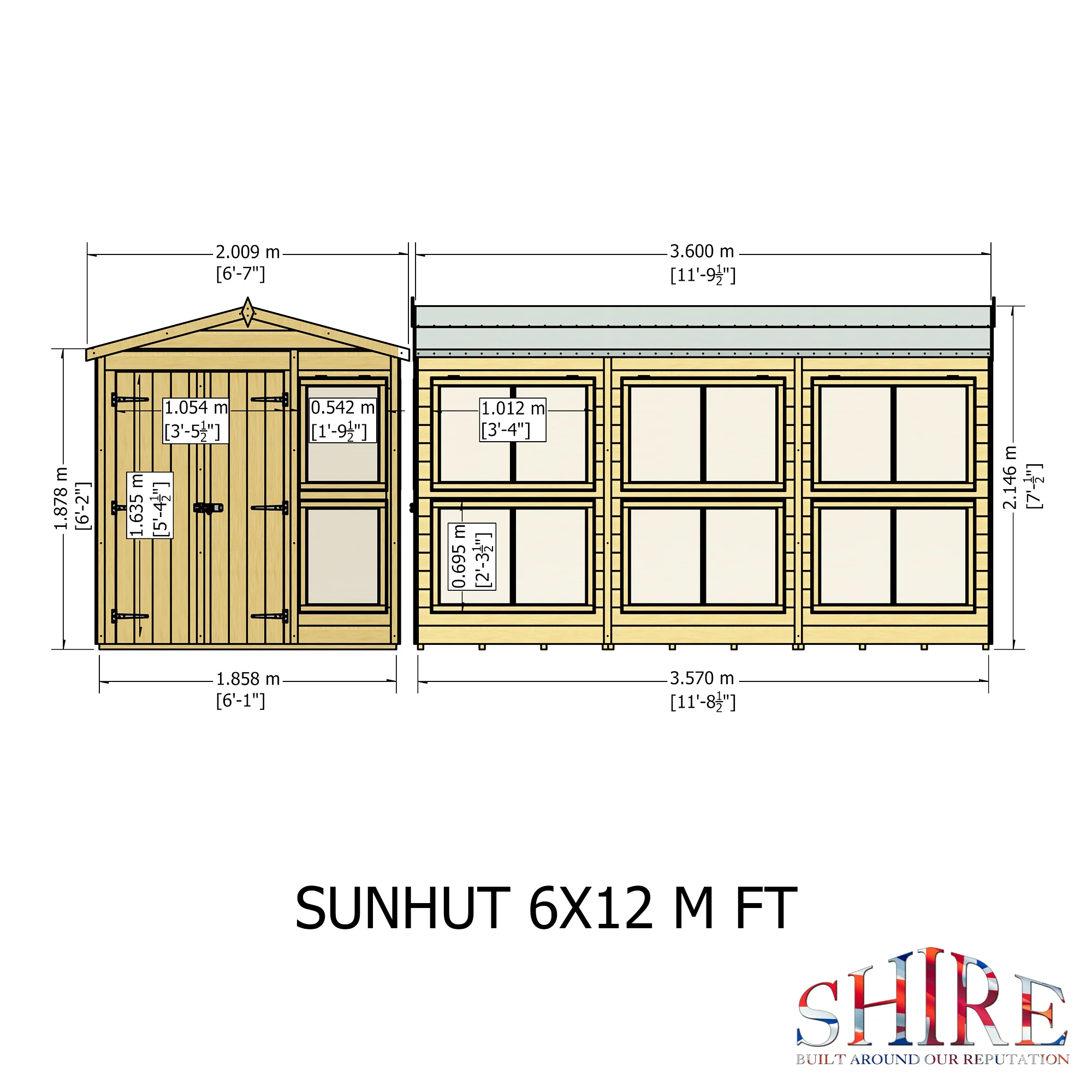 Shire Sun Hut 6x12 Potting Shed - Image 9