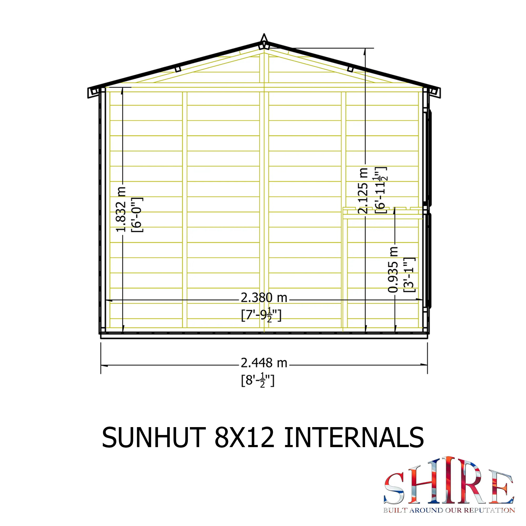 Shire Sun Hut 8x12 Potting Shed - Image 11