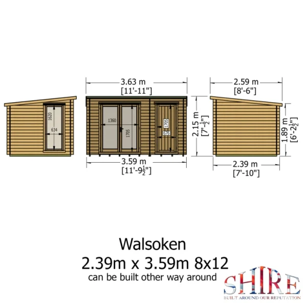 Shire Walsoken 12x8 19mm Log Cabin - Image 4