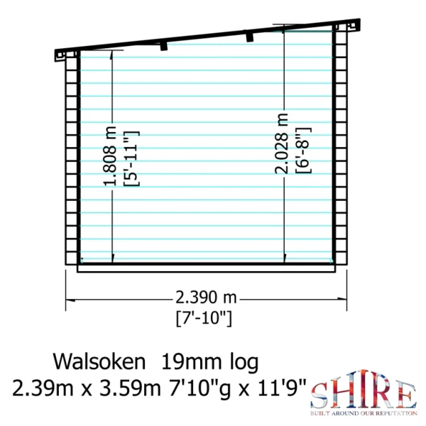 Shire Walsoken 12x8 19mm Log Cabin - Image 5
